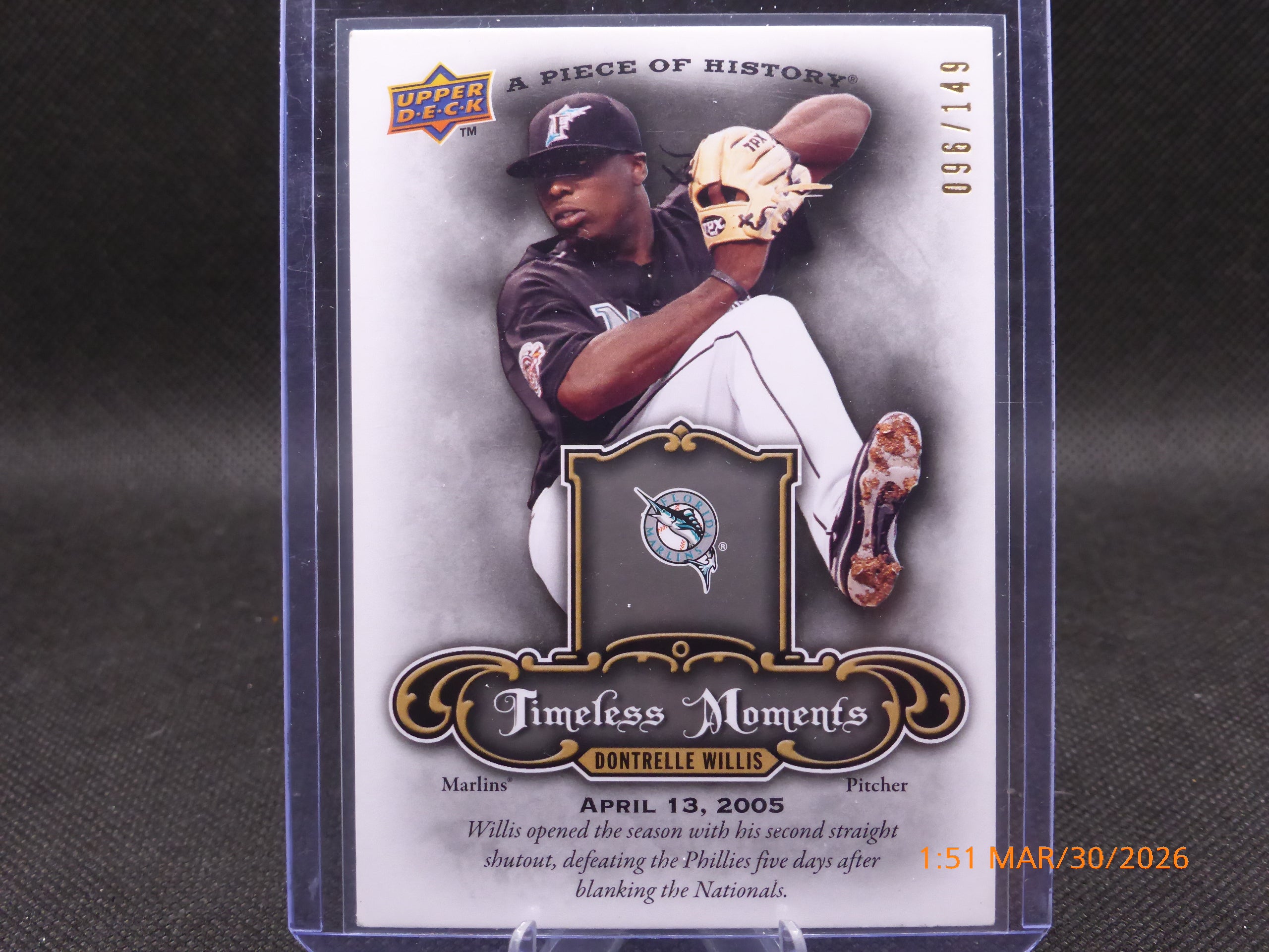09 Upper Deck Timeless Moments Dontrelle Willis #TM-DW 096-149