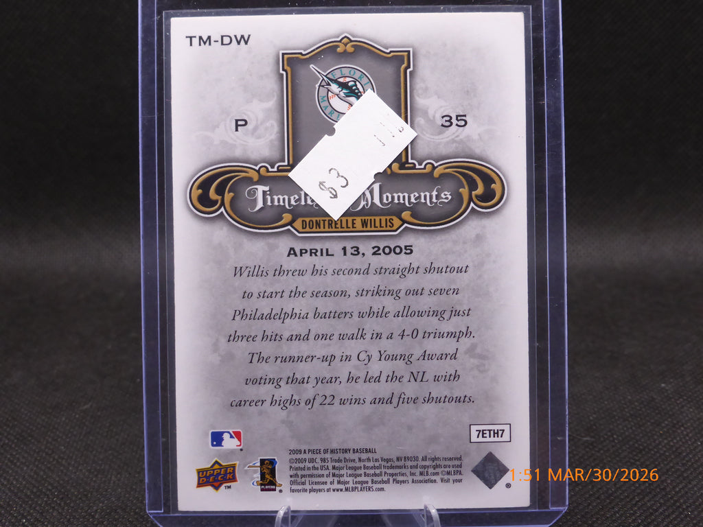 09 Upper Deck Timeless Moments Dontrelle Willis #TM-DW 096-149