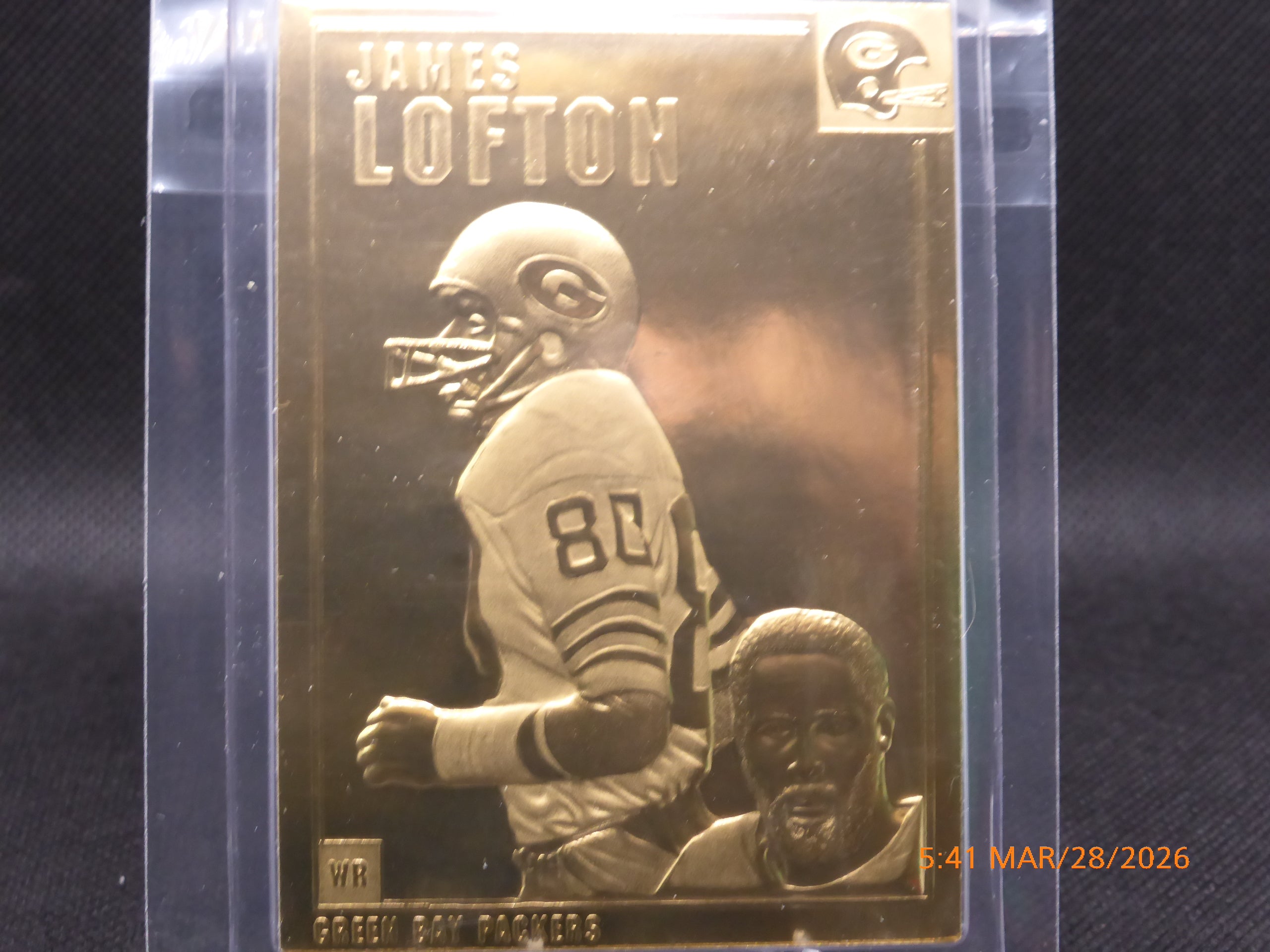 1999-2001 Danbury Mint 22K Gold Legends James Lofton #27 HOF