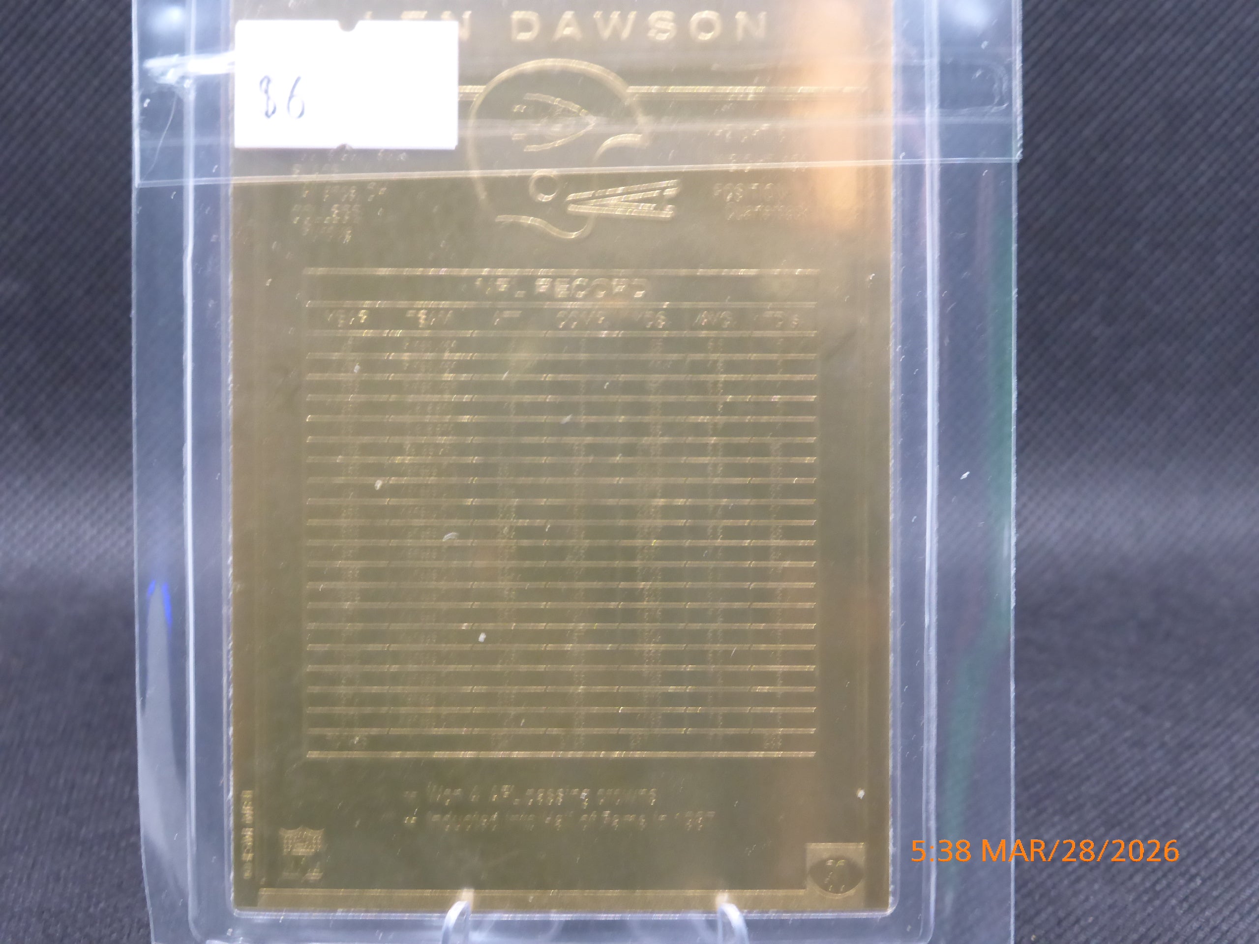 1999-2001 Danbury Mint 22K Gold Legends Len Dawson #30 HOF