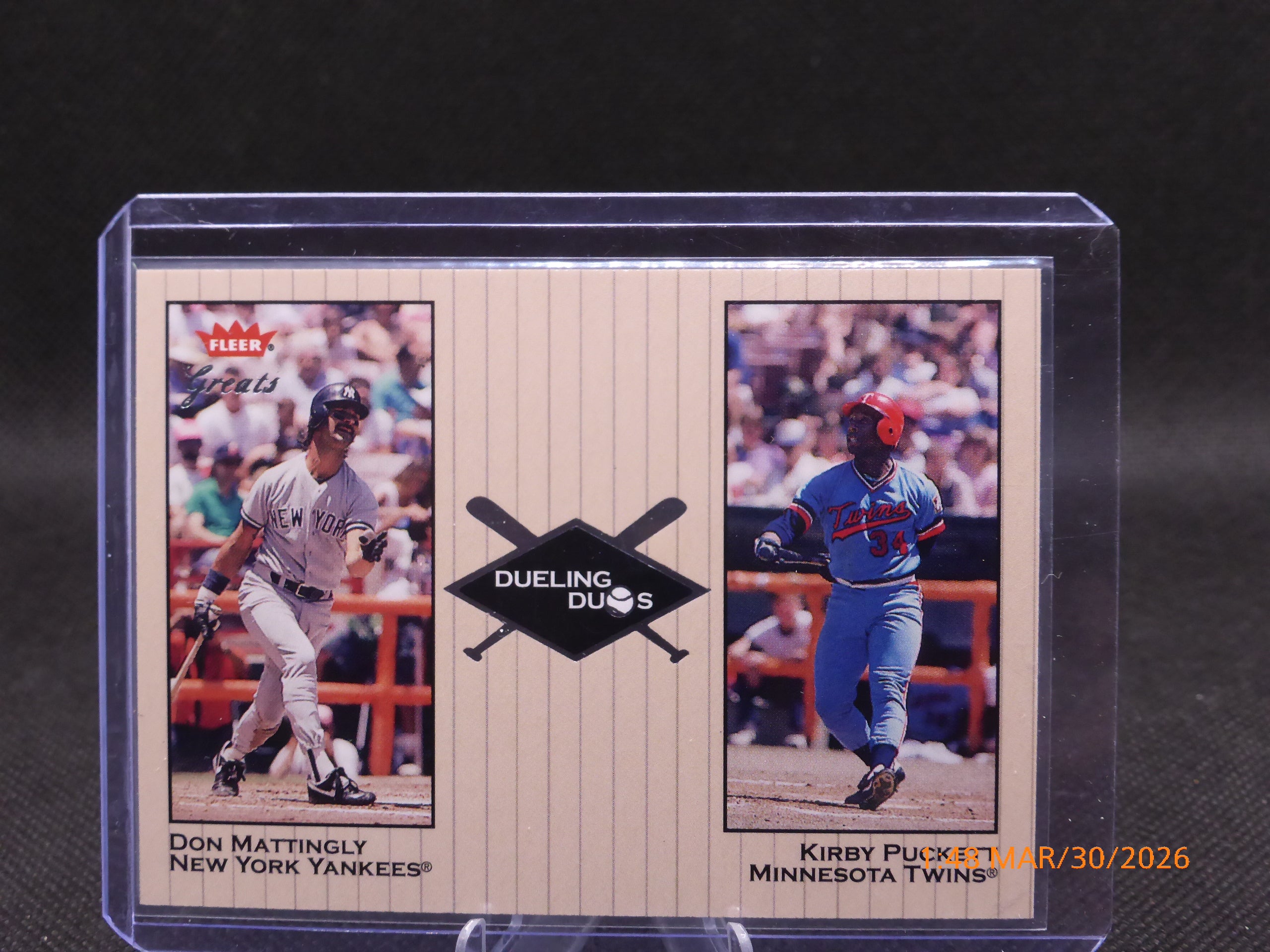 2001 Fleer Greats Mattingly Puckett #6 of 29 DD