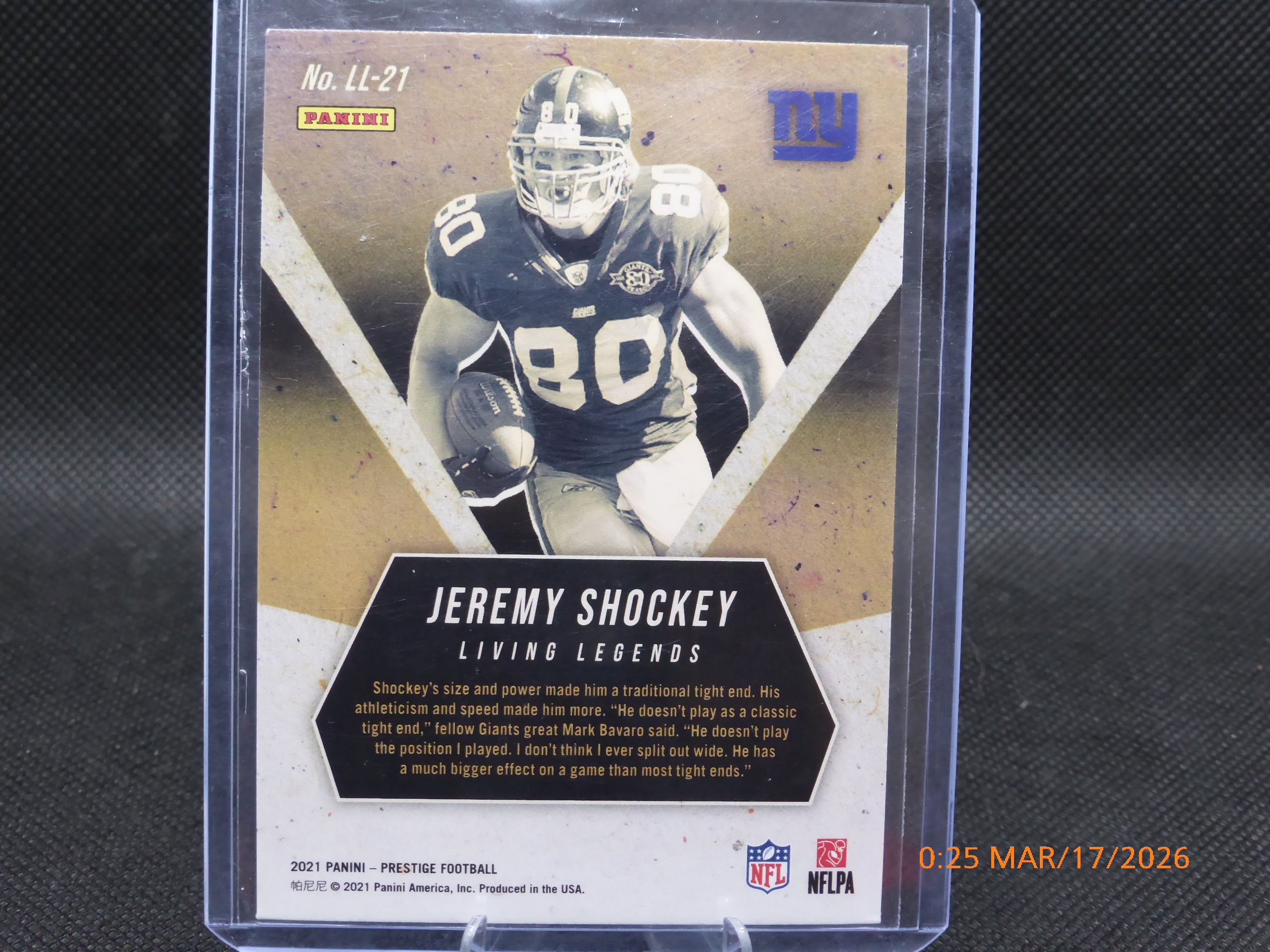 21 Prestige Jeremy Shockey #LL-21 Living Legends