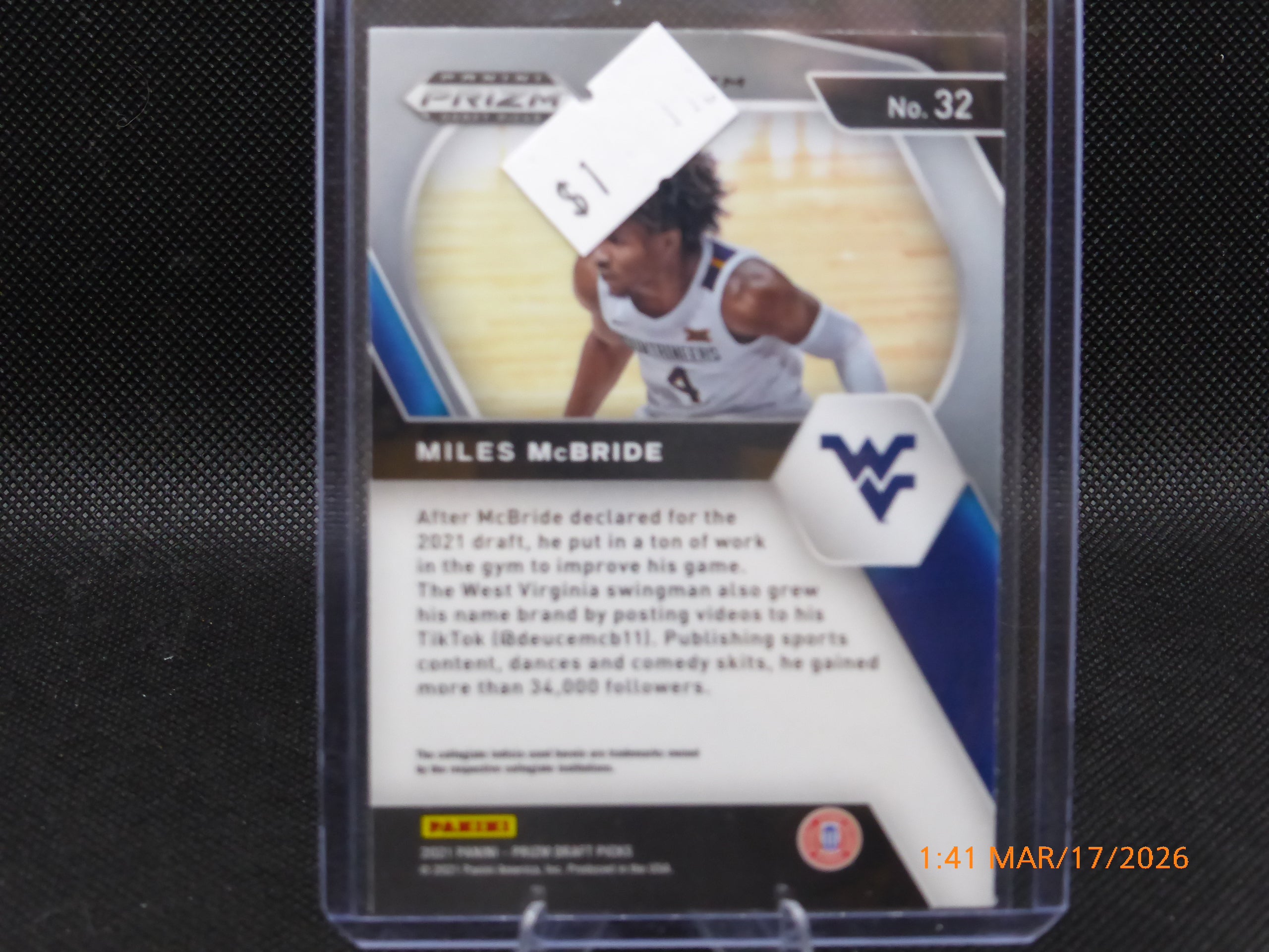 21 Prizm Draft Picks Miles McBride #32 Prizm