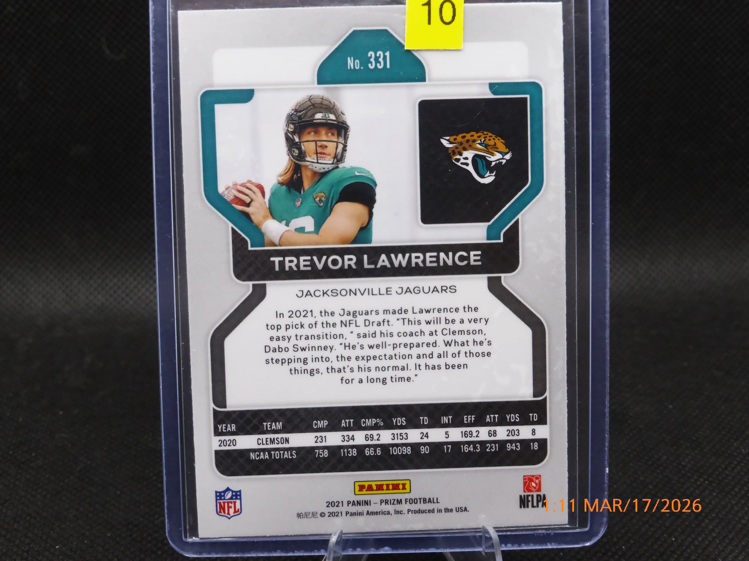 21 Prizm Trevor Lawrence #331