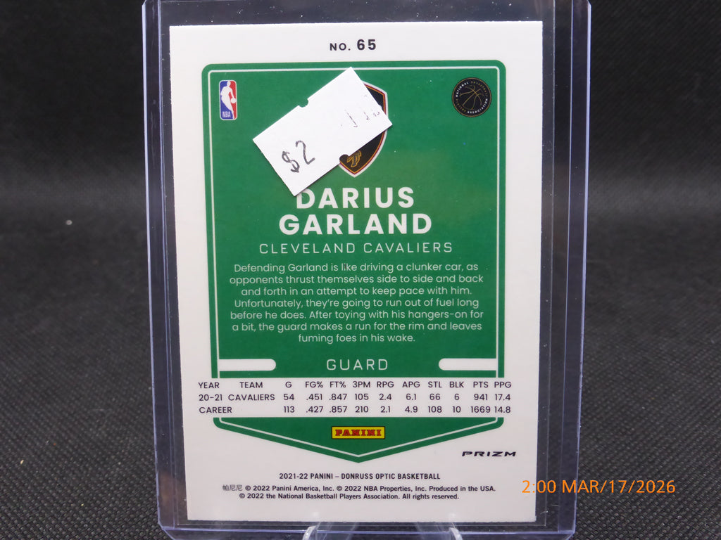 22 Optic Darius Garland #65 Blue Laser