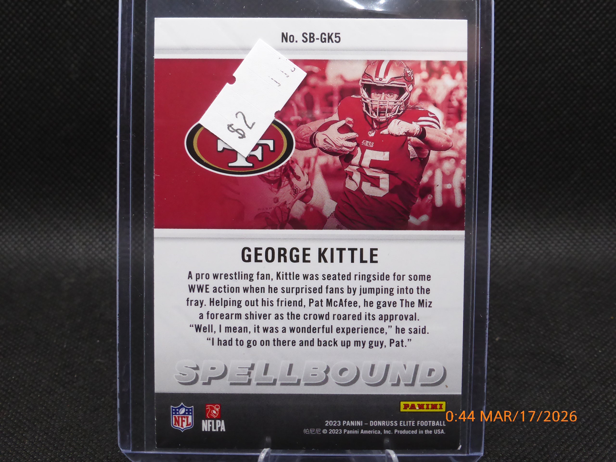 23 Donruss Elite George Kittle #SB-GK5