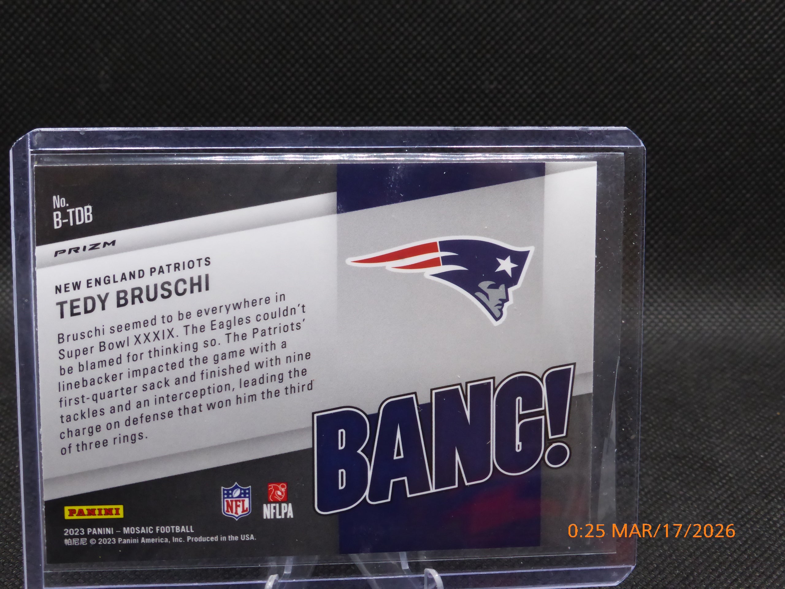 23 Mosaic Tedy Bruschi #B-TDB Bang