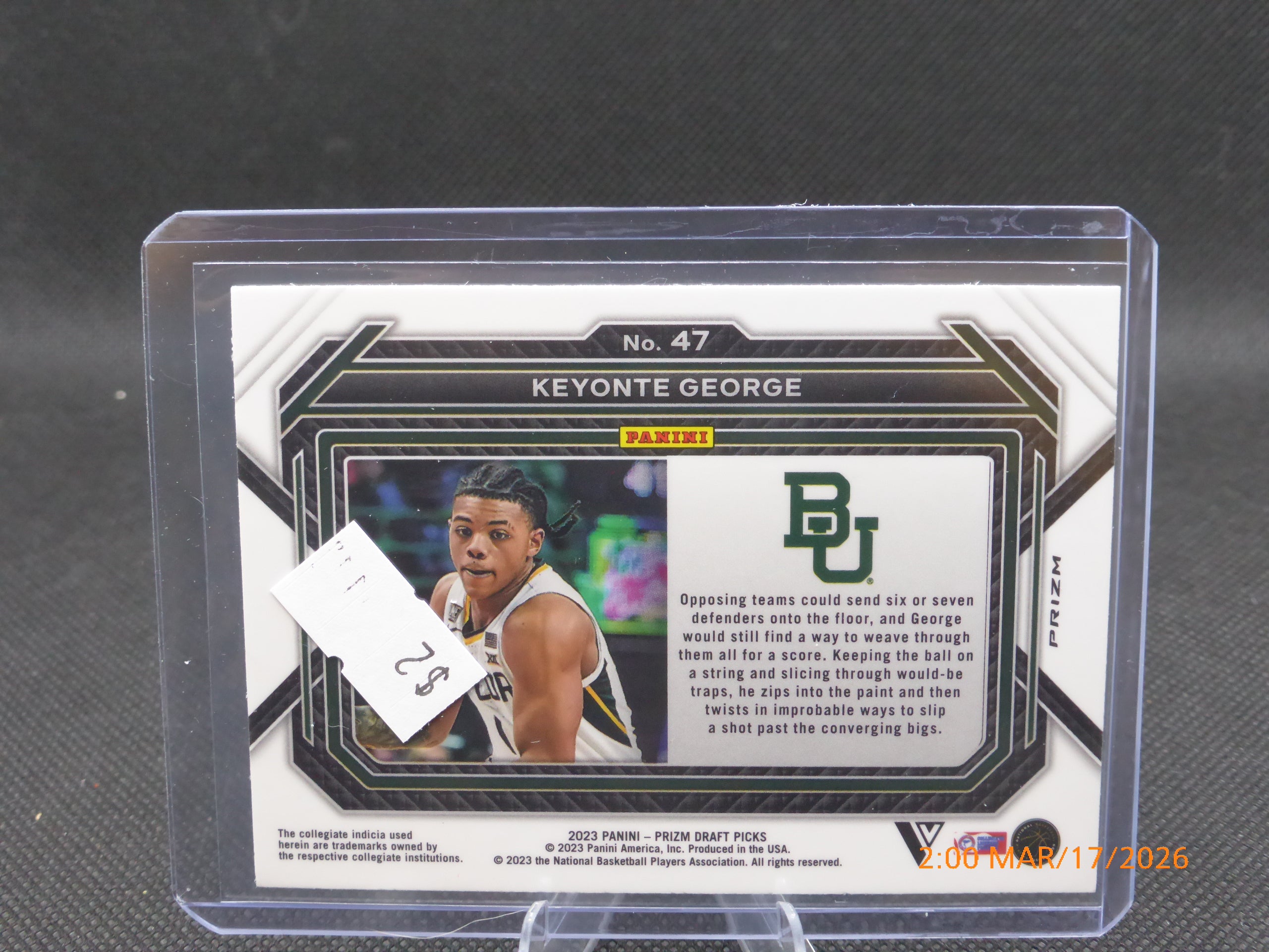 23 Prizm Draft Picks Keyonte George #47 Green Prizm