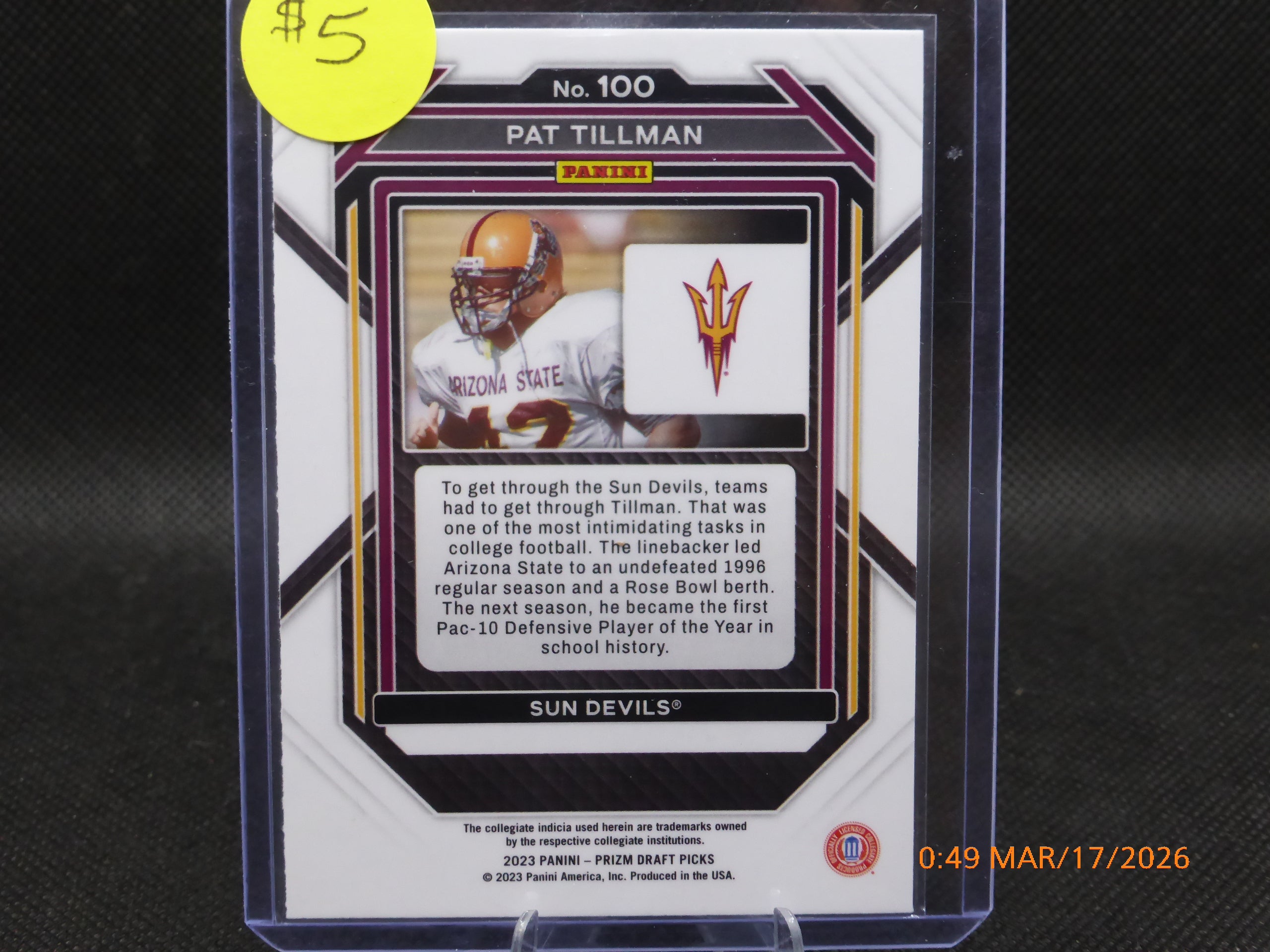 23 Prizm Draft Picks Pat Tillman #100