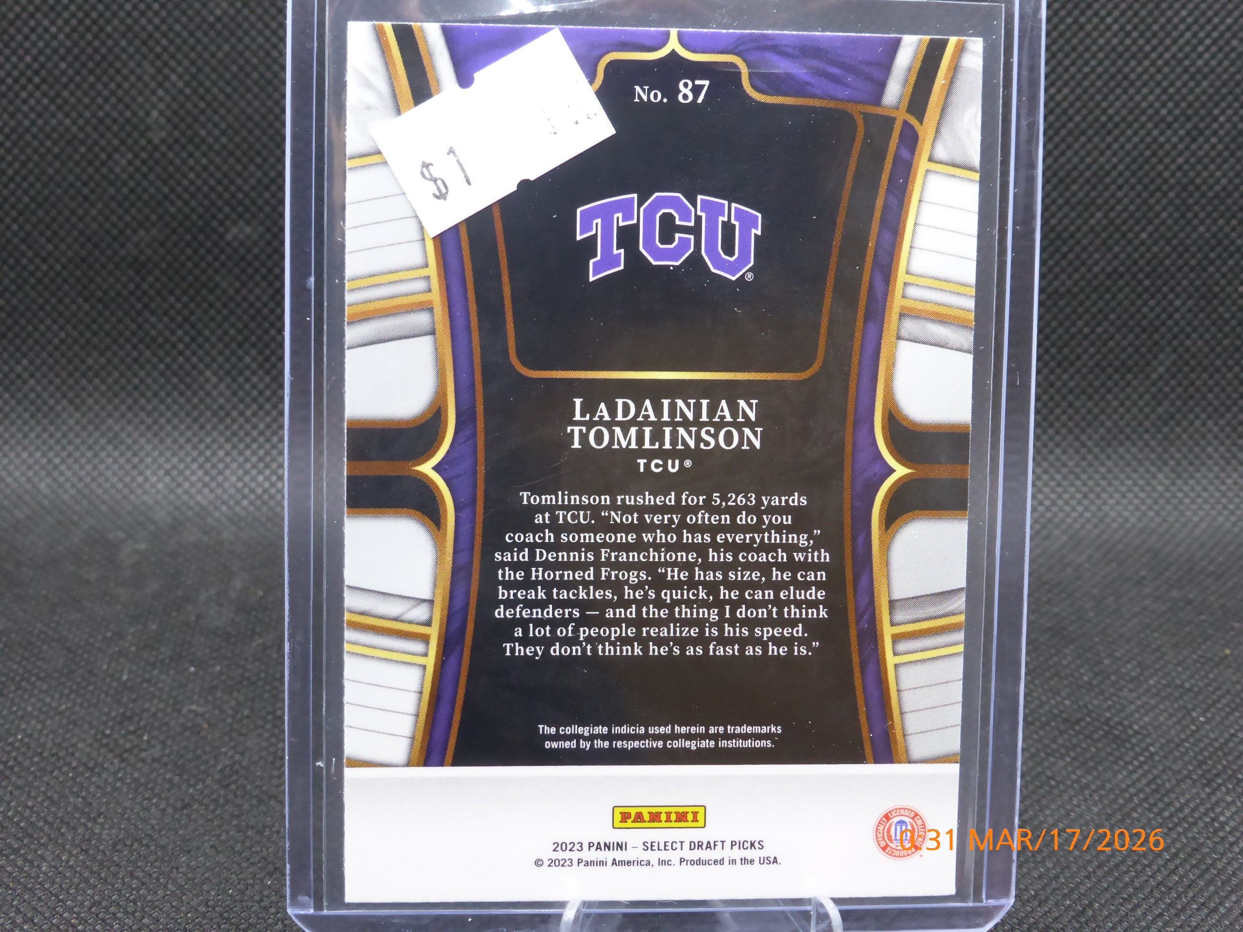 23 Select Ladainian Tomlinson #87