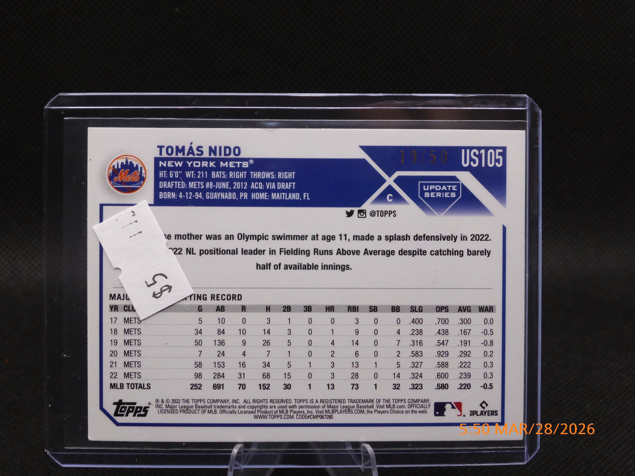 23 Topps Tomas Nido #US105 19-50