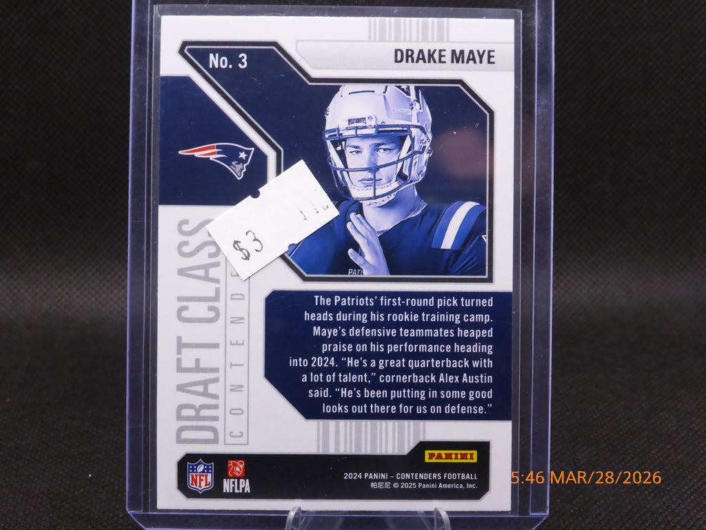 24 Contenders Drake Maye #3 Draft Class