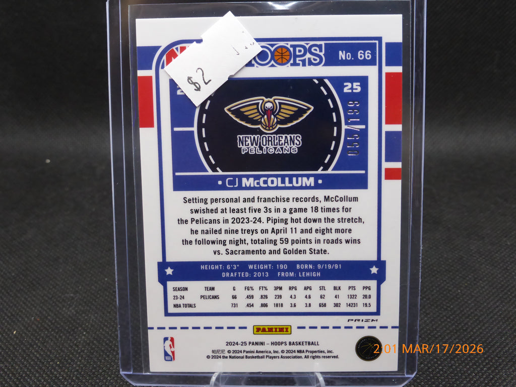 24 NBA Hoops CJ McCollum #66 Red Wave 55/199