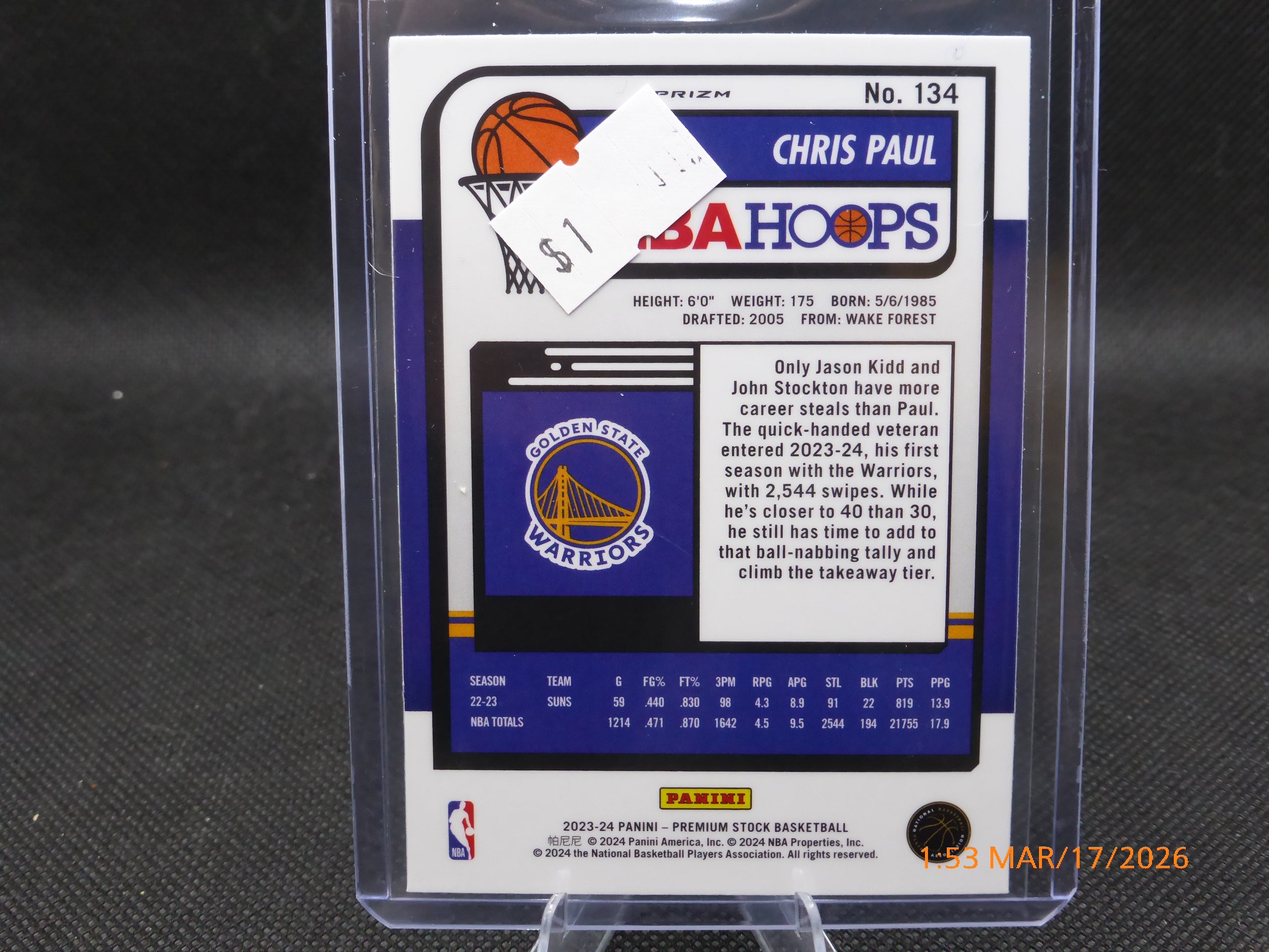 24 NBA Hoops Chris Paul #134 Crack Ice Prizm