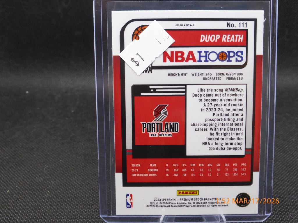 24 NBA Hoops Duop Reath #111 Crack Ice Prizm