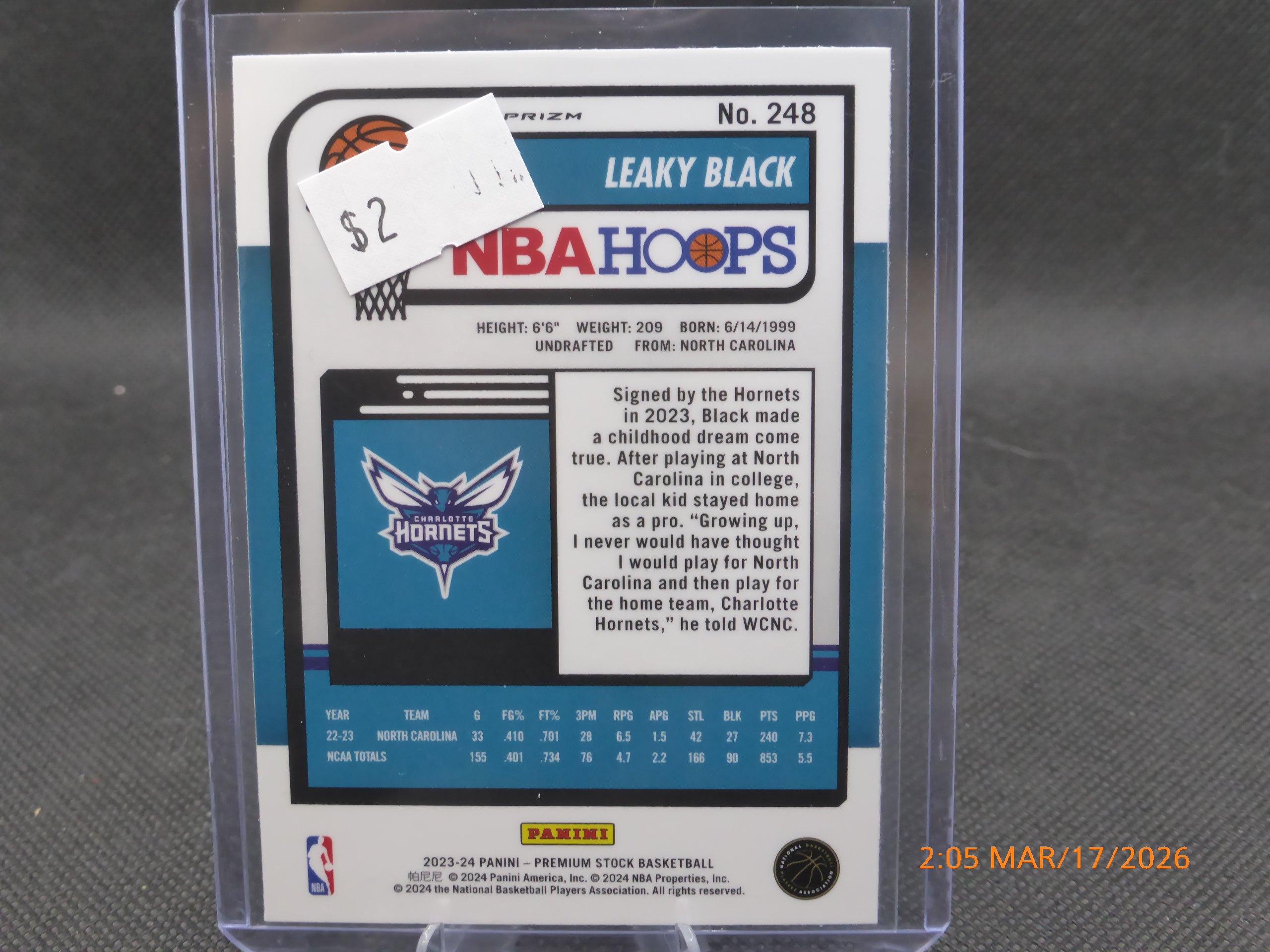 24 NBA Hoops Leaky Black #248 Cracked Ice Prizm