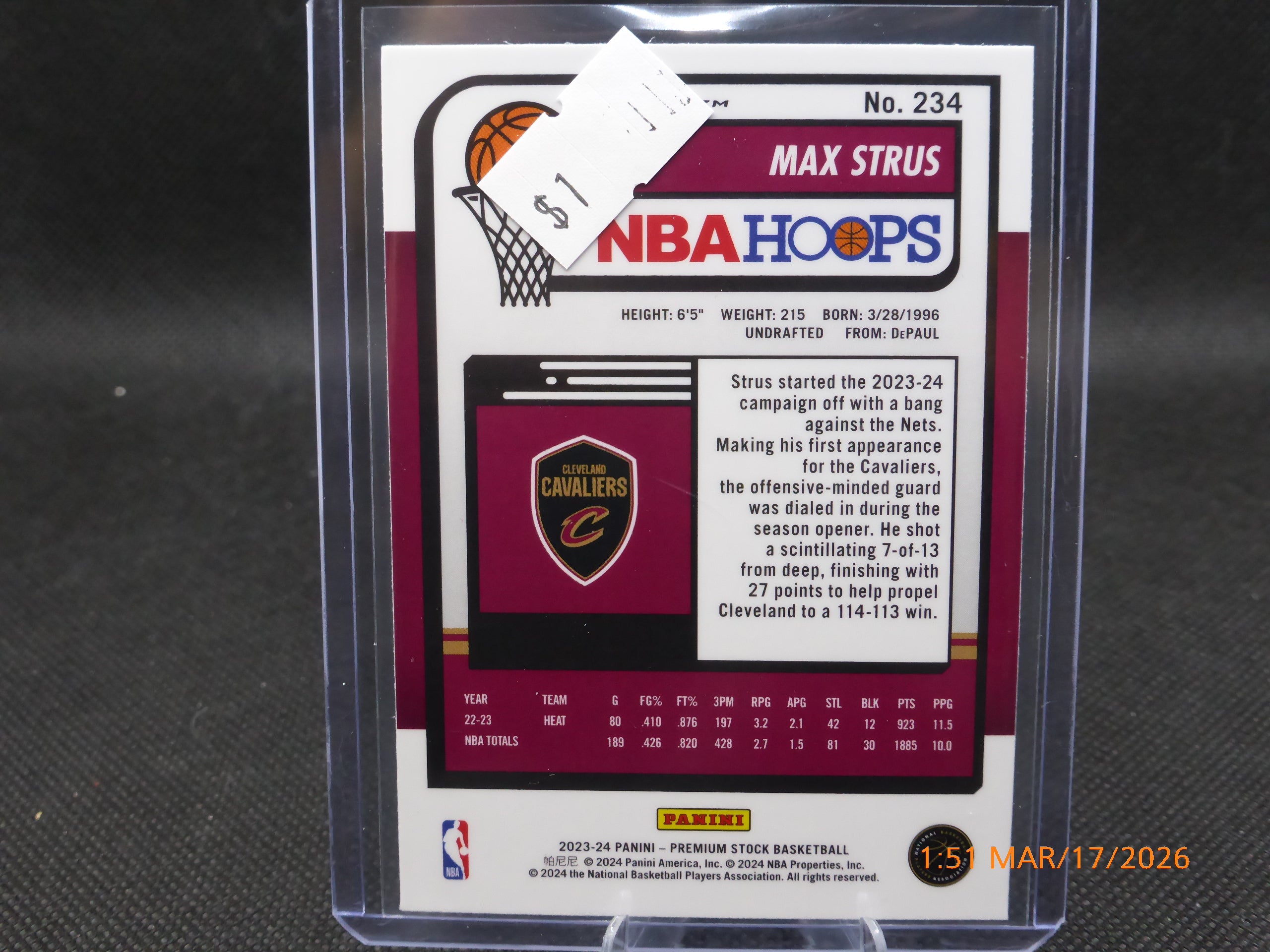24 NBA Hoops Max Strus #234 Crack Ice Prizm