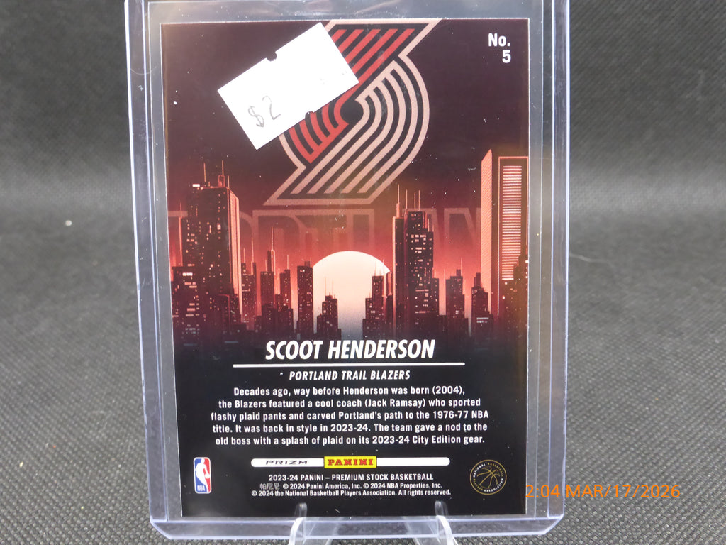 24 NBA Hoops Scoot Henderson #5 City Edition Prizm