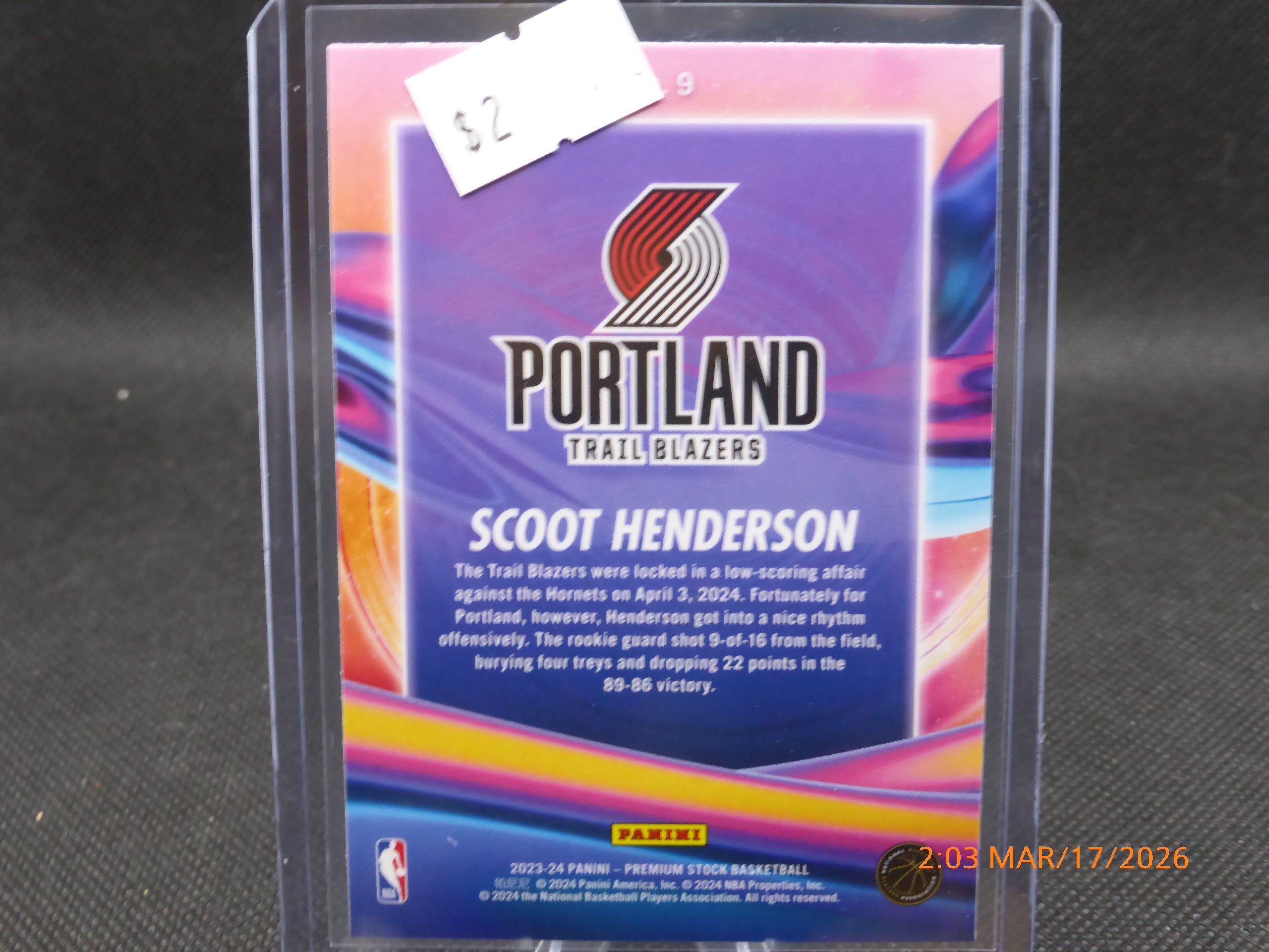 24 NBA Hoops Scoot Henderson $9 Anti Gravity