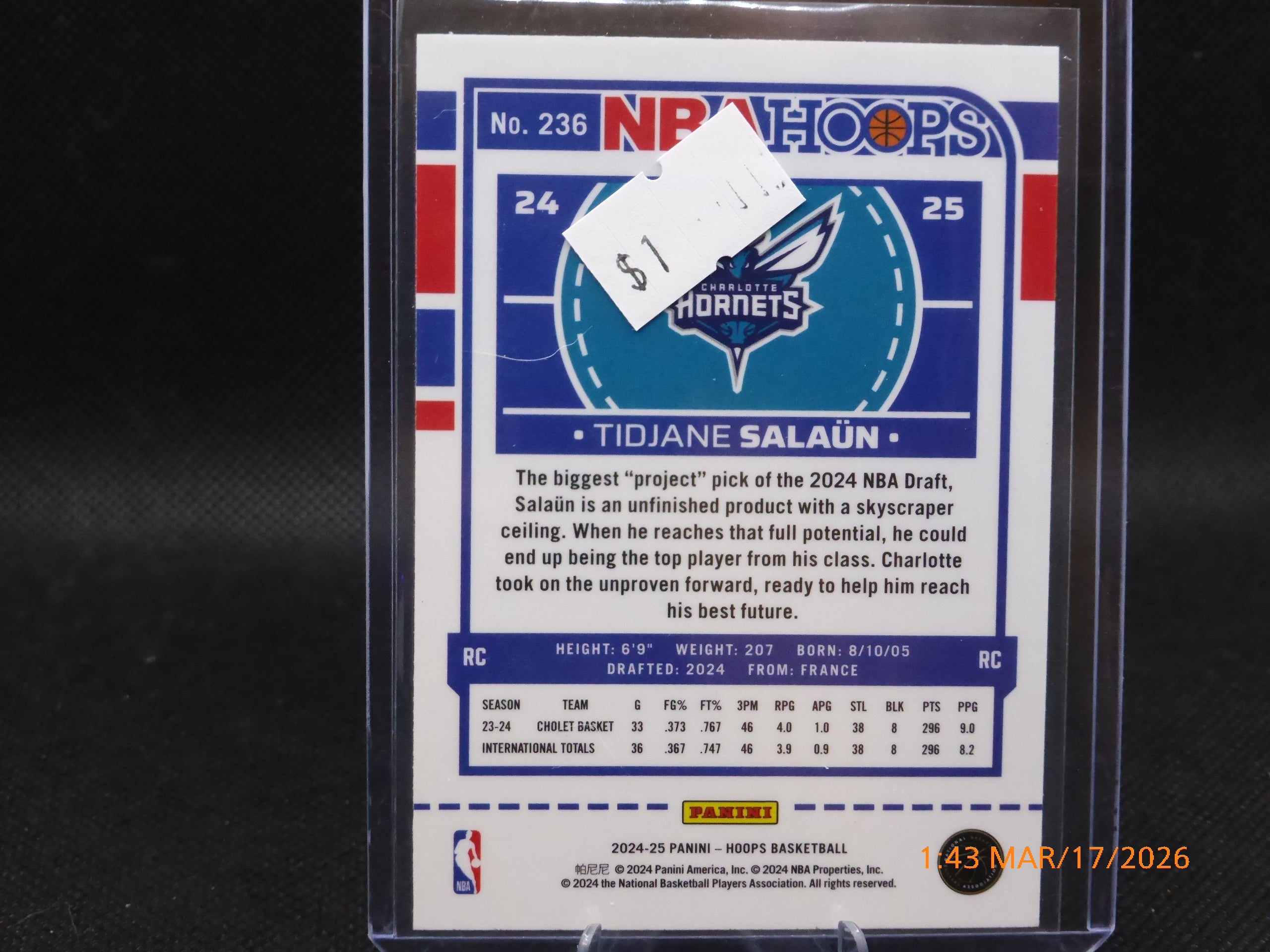 24 NBA Hoops Tidjane Salaun #236