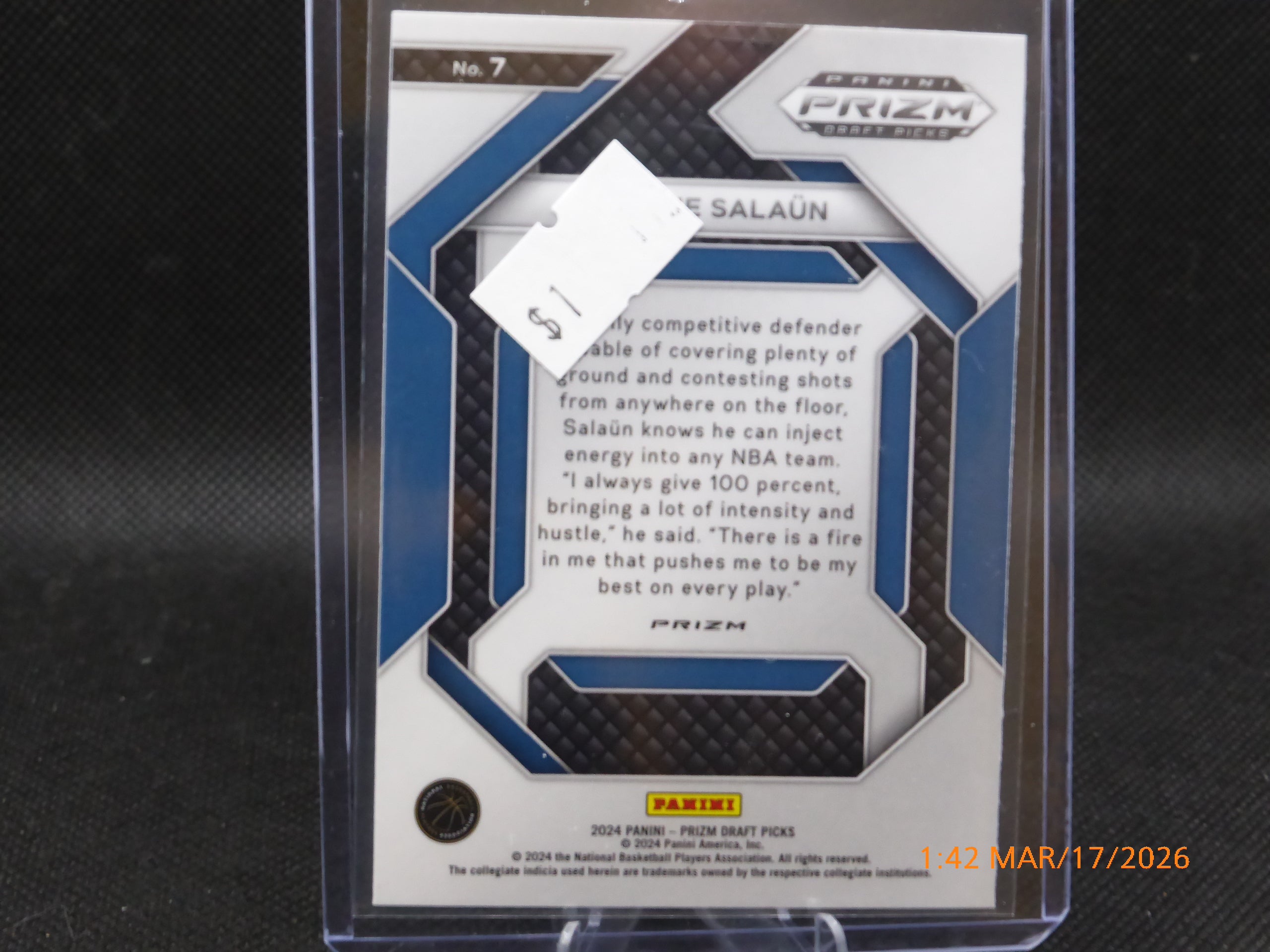 24 Prizm Draft Picks Tidjane Salaun #7 New Recruits Prizm