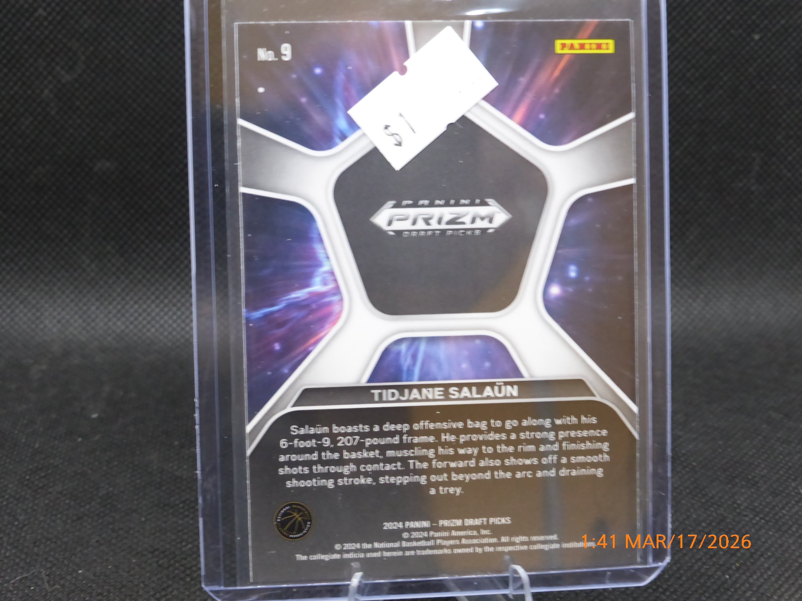 24 Prizm Draft Picks Tidjane Salaun #9 Deep Space