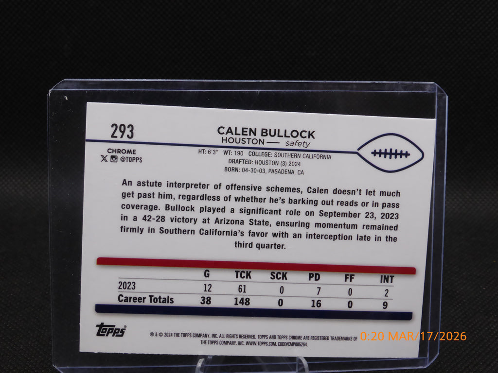24 Topps Chrome Calen Bullock #293