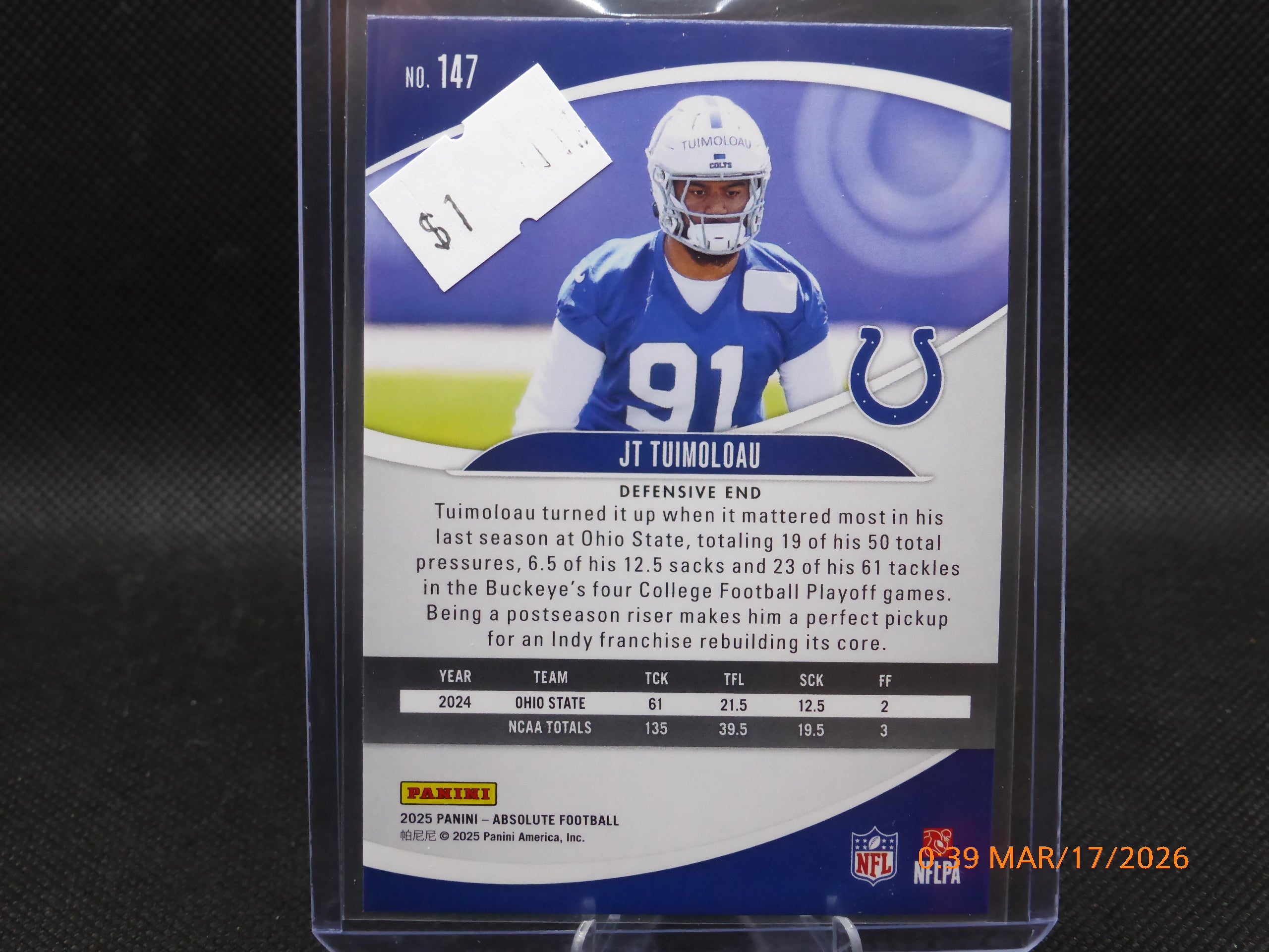 25 Absolute JT Tuimoloau #147