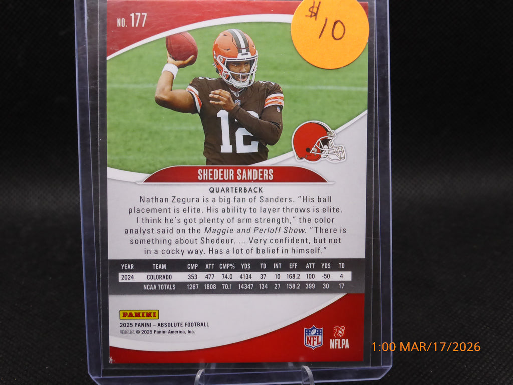 25 Absolute Shedeur Sanders #177 Orange Mosaic 475-825