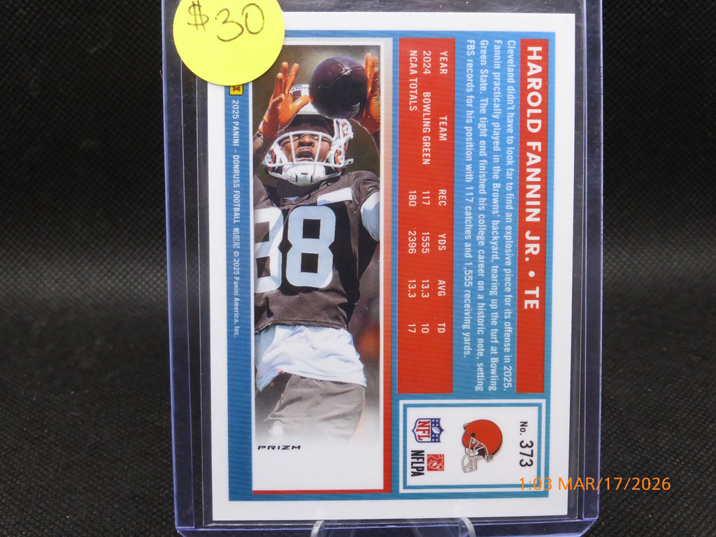 25 Donruss Harold Fannin Jr #373 Football Emoji