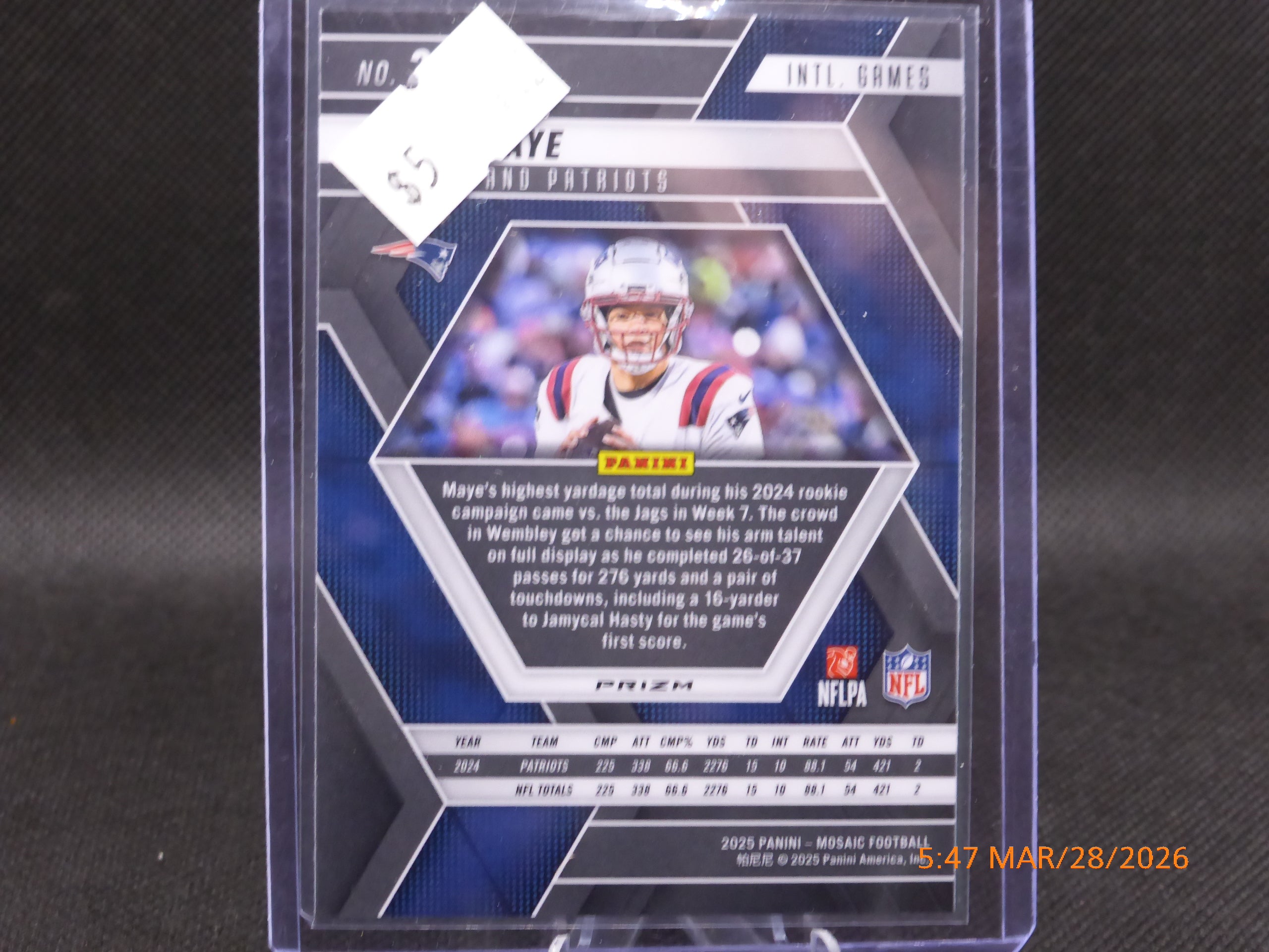 25 Mosaic Drake Maye Mosaic Prizm