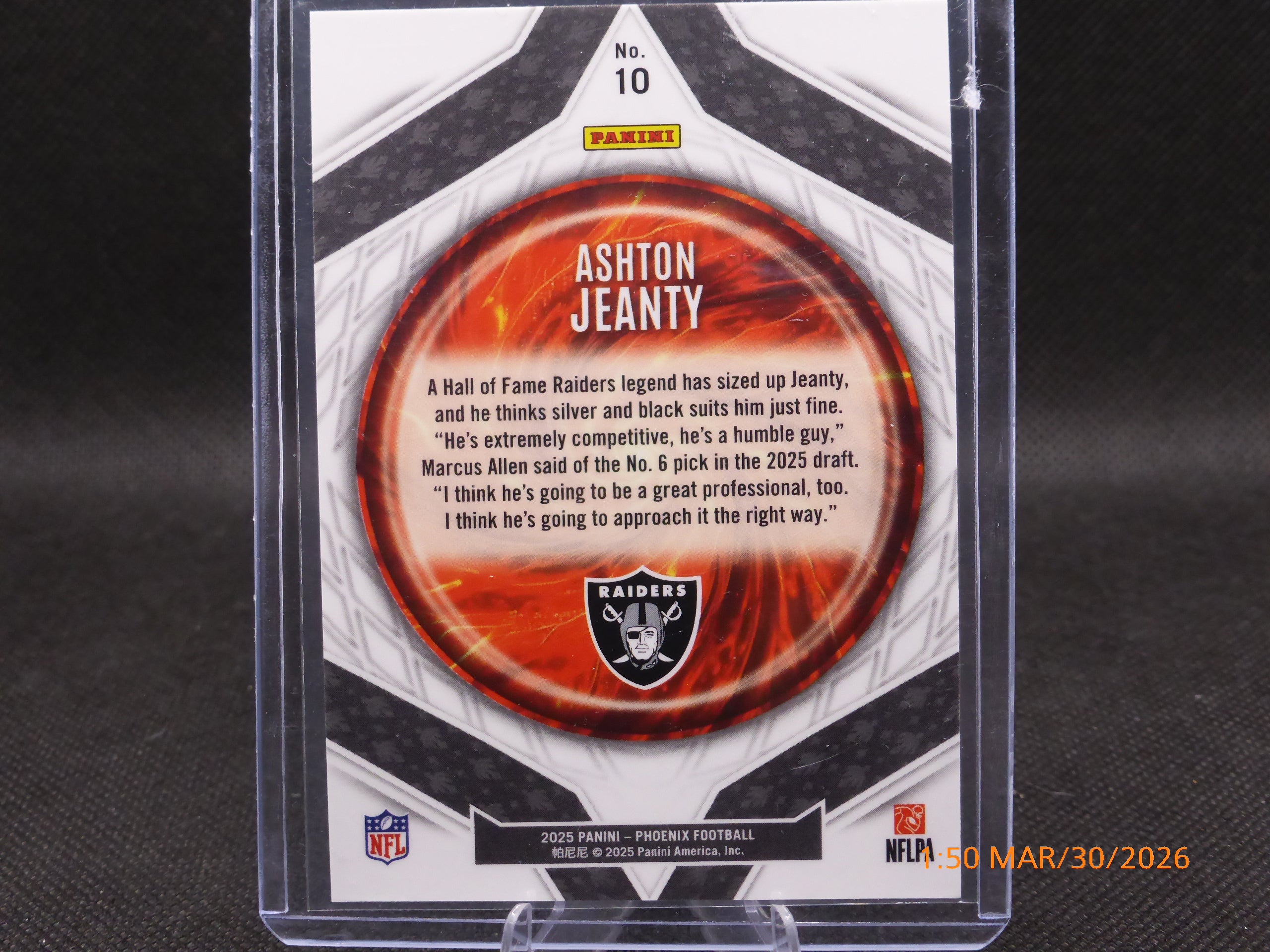 25 Phoenix Ashton Jeanty #10 Paragon