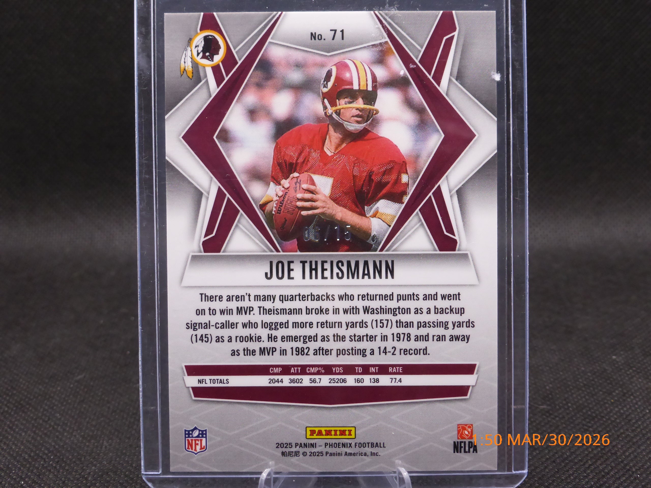 25 Phoenix Joe Theismann #71 Bronze 6-15