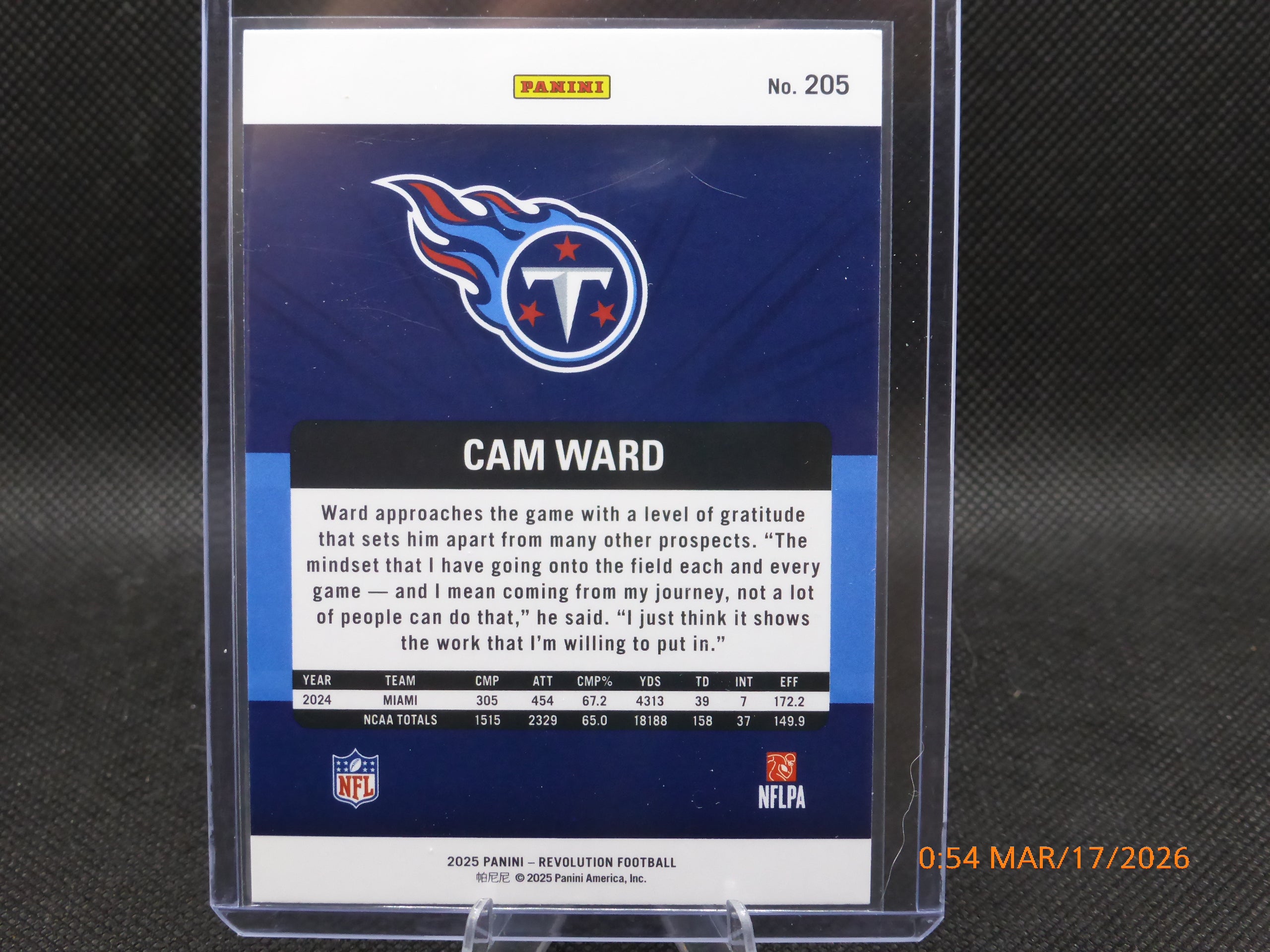 25 Revolution Cam Ward #205