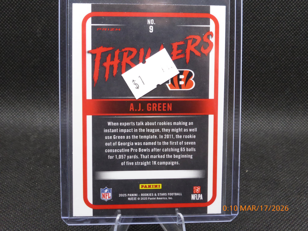 25 Rookie and Star A.J. Green #9 Thriller Red Plaid