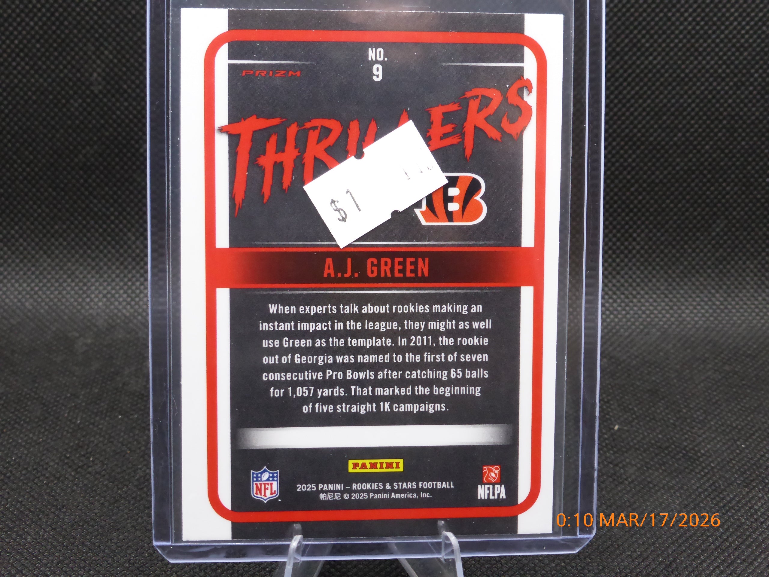 25 Rookie and Star A.J. Green #9 Thriller Red Plaid