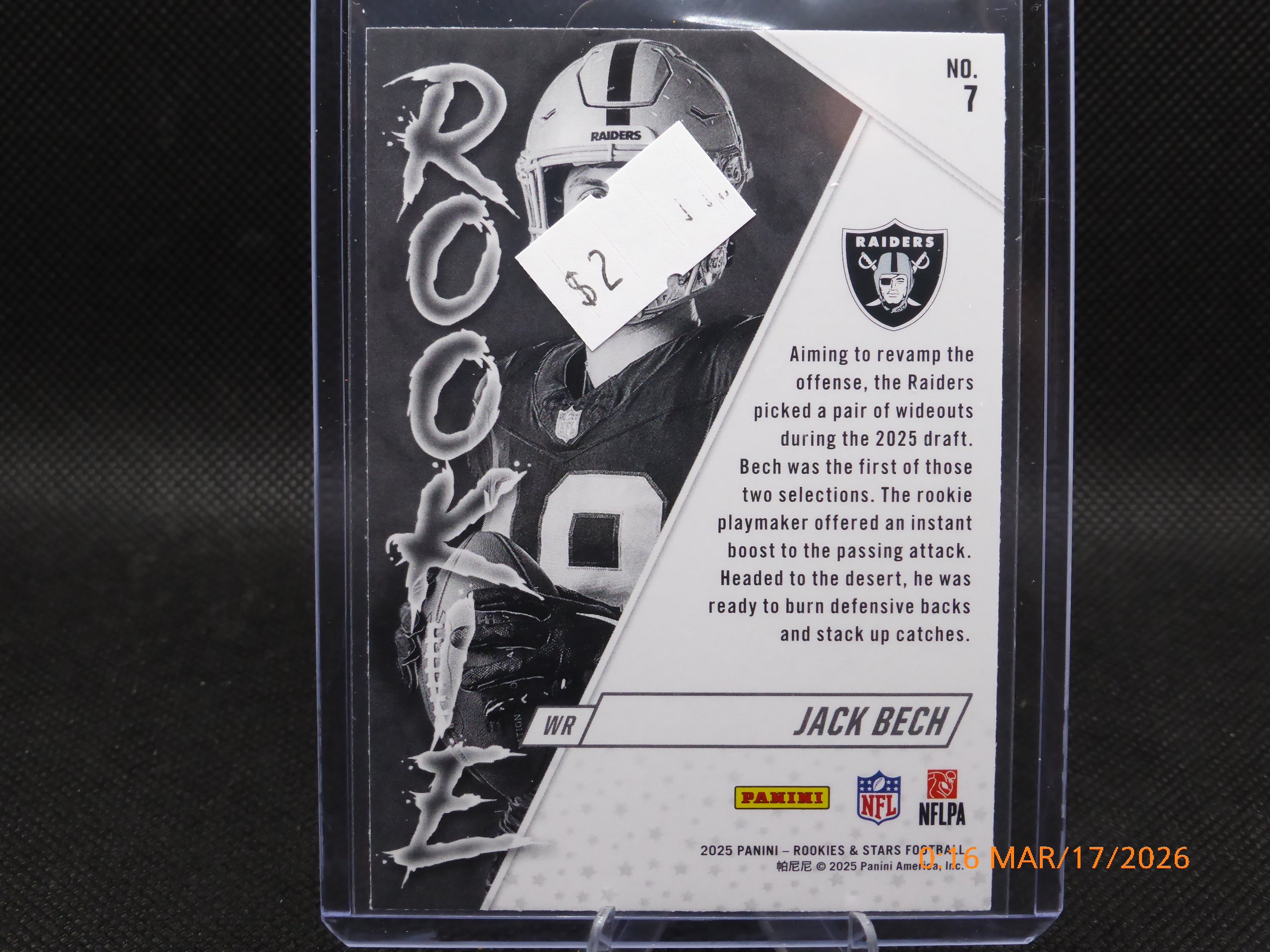 25 Rookie and Star Jack Bech #7