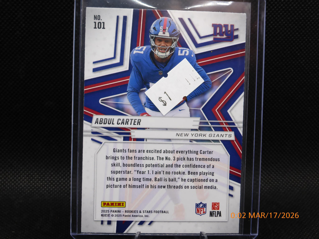 25 Rookie and Stars Abdul Carter #101