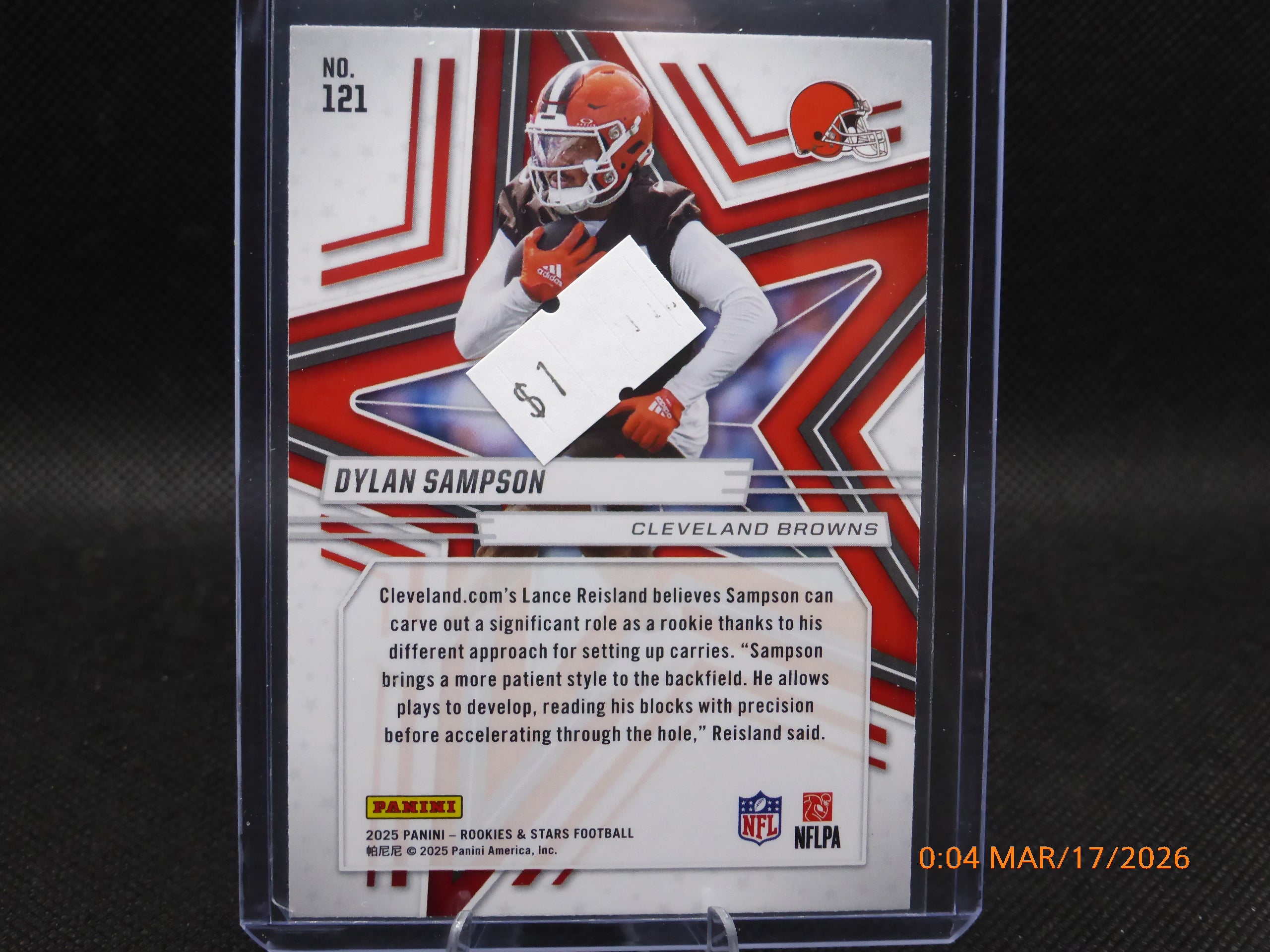 25 Rookie and Stars Dylan Sampson #121