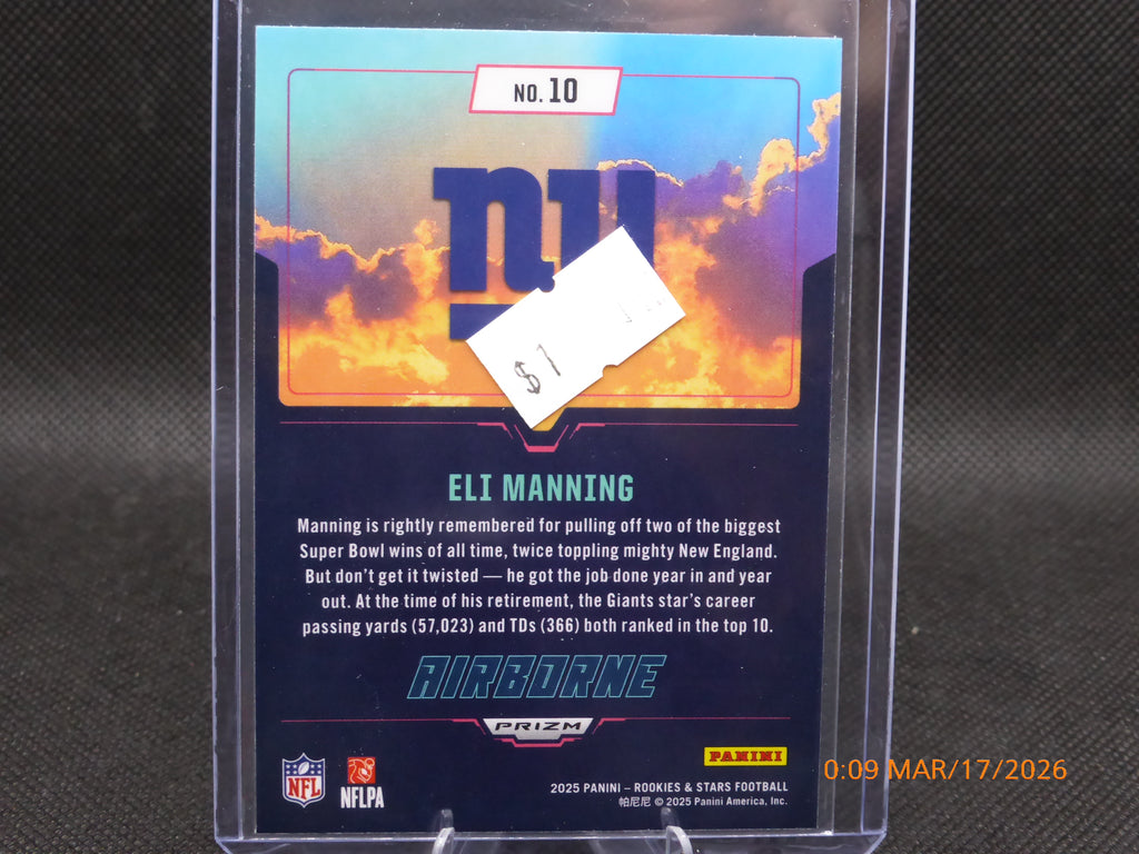 25 Rookie and Stars Eli Manning #10 Red Plaid Prizm Airborne