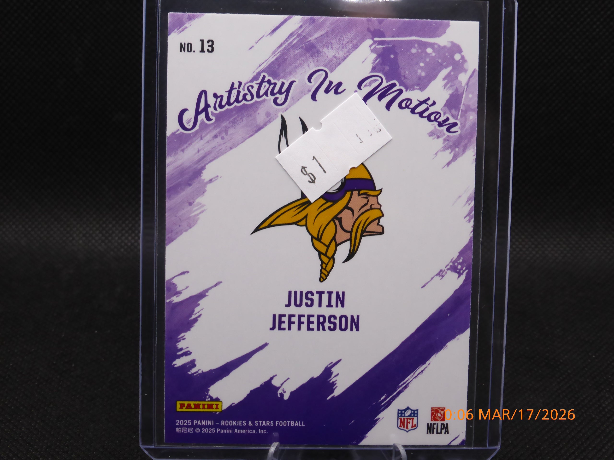 25 Rookie and Stars Justin Jefferson #13 Artistry in Motion