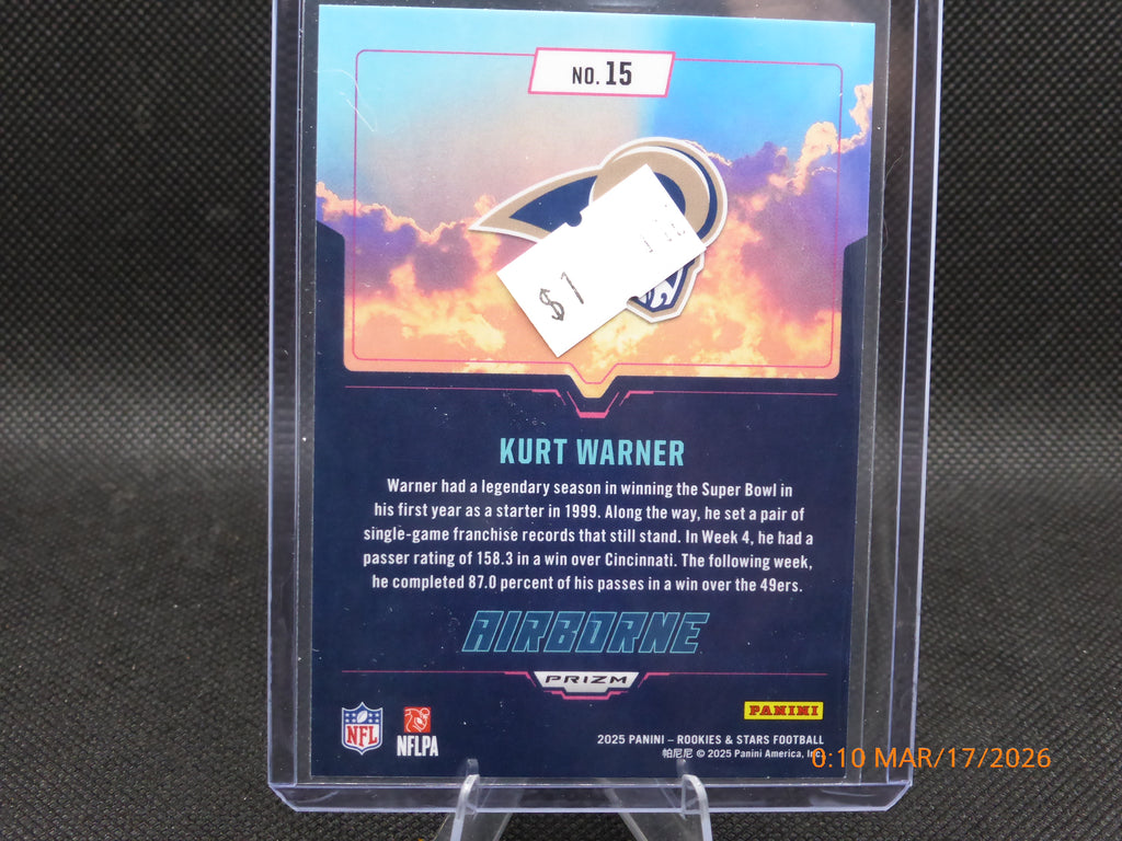 25 Rookie and Stars Kurt Warner #15 Prizm Airborne