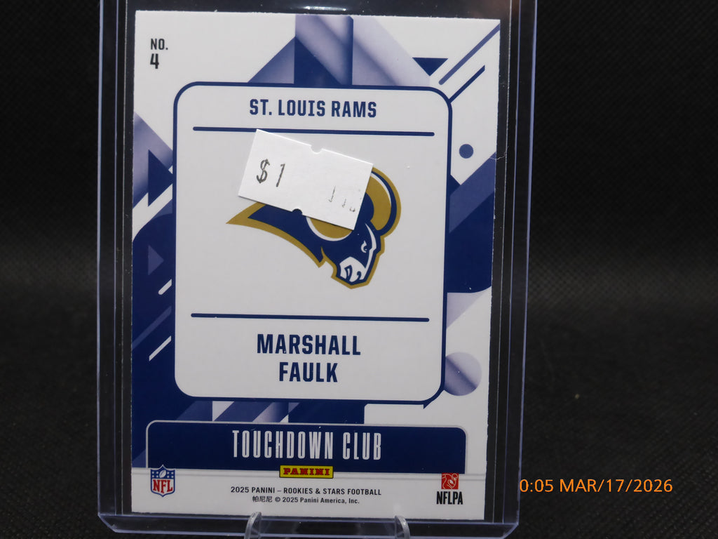 25 Rookie and Stars Marshall Faulk #4 Touchdown Club