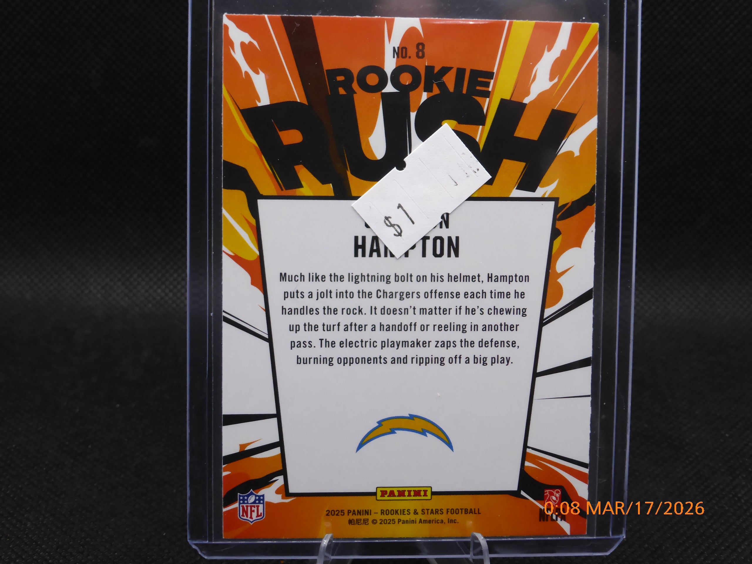 25 Rookie and Stars Omarion Hampton #8 Rookie Rush