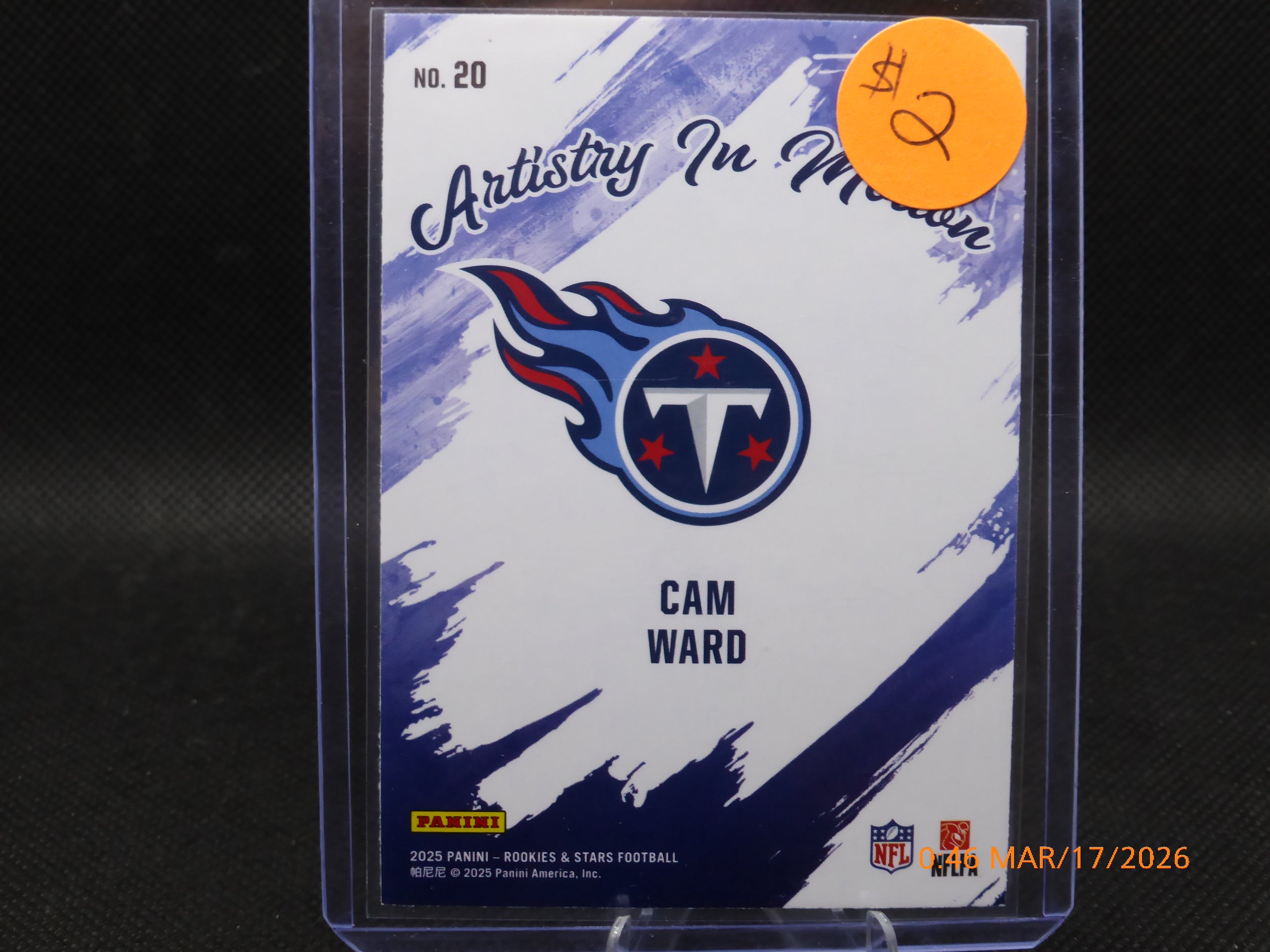 25 Rookies and Stars Cam Ward #20 Artistry in Motion