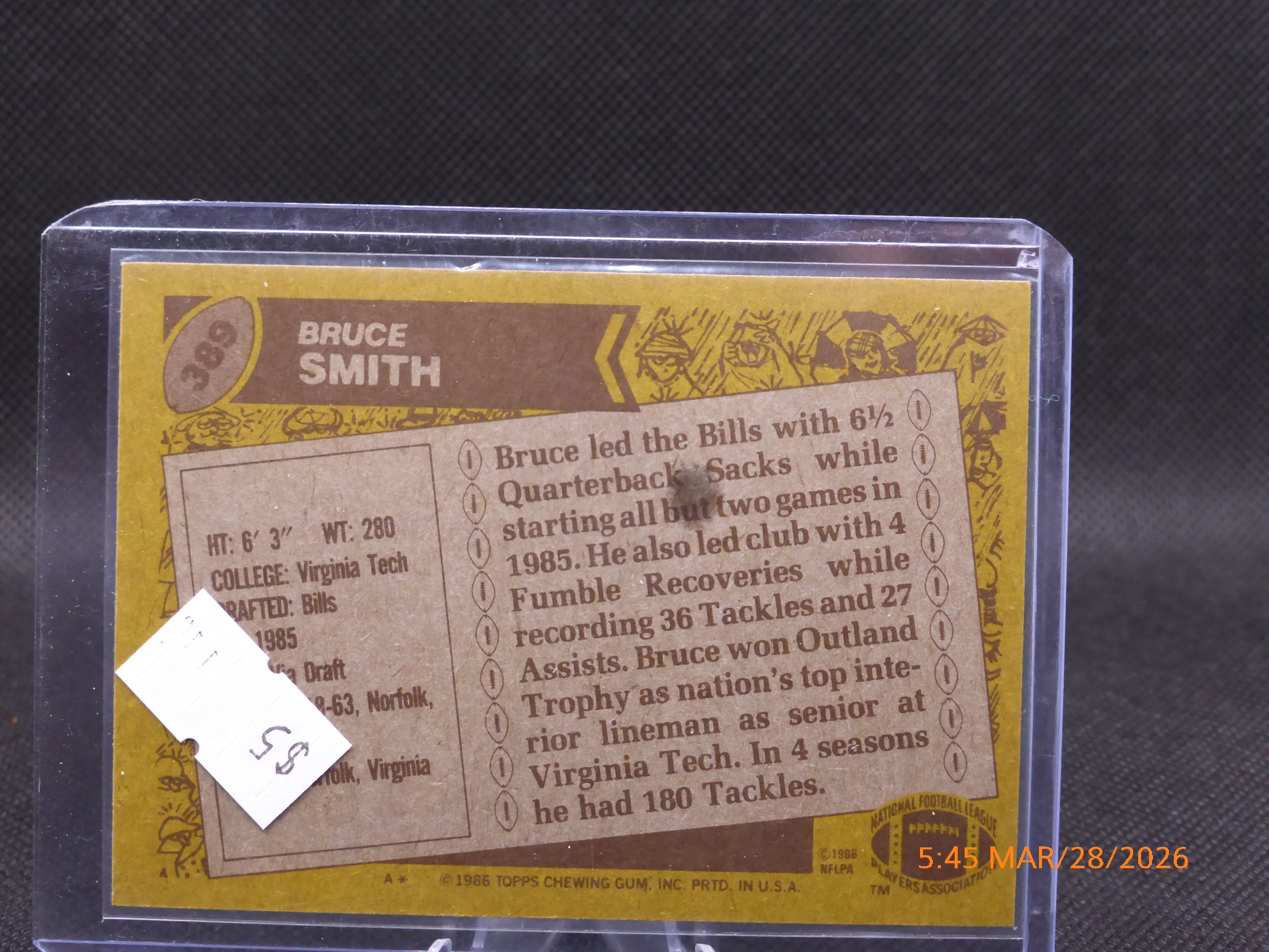 86 Topps Bruce Smith #389