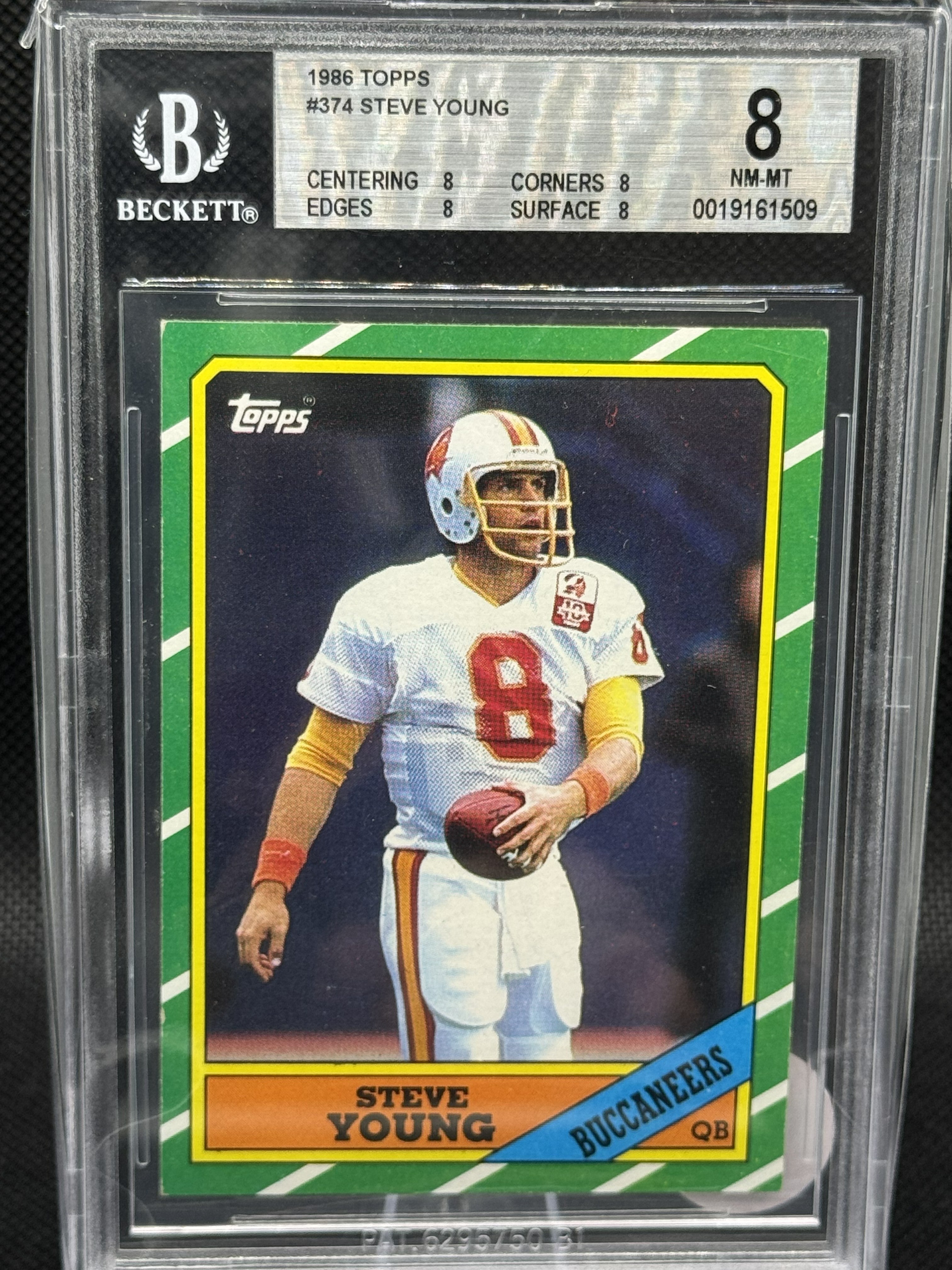 86 Topps Steve Young (RC) #374 Beckett 8 NM-MT