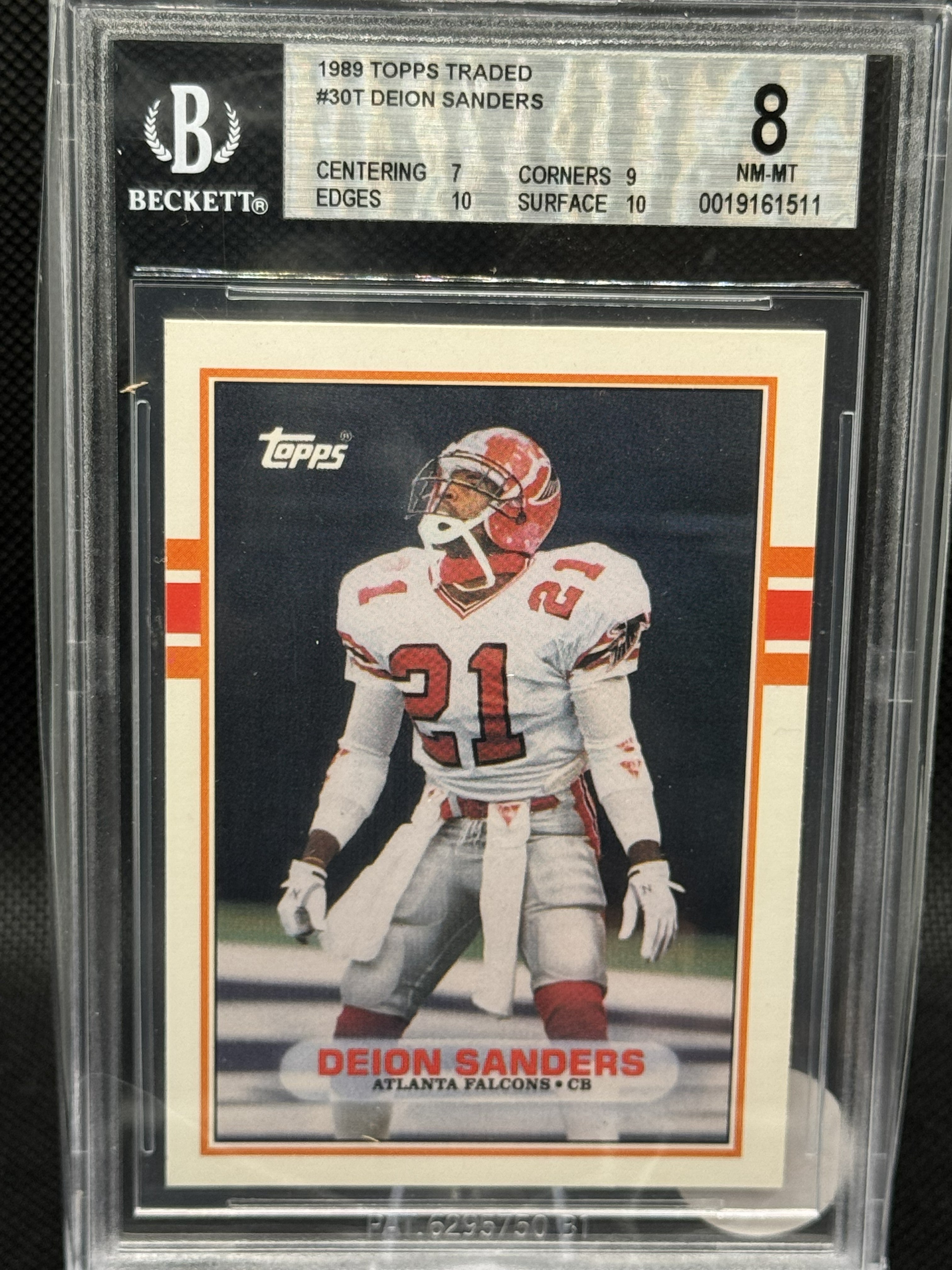 89 Topps Traded Deion Sanders #30T Beckett 8 NM-MT