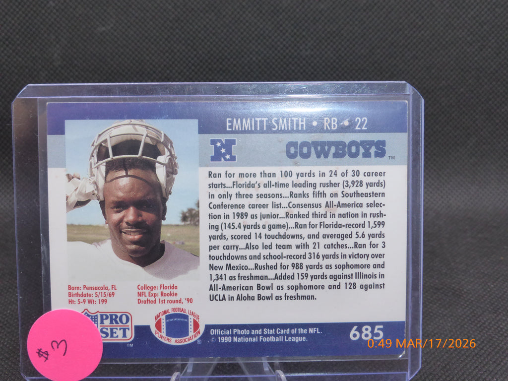90 Pro Set Emmit Smith #685