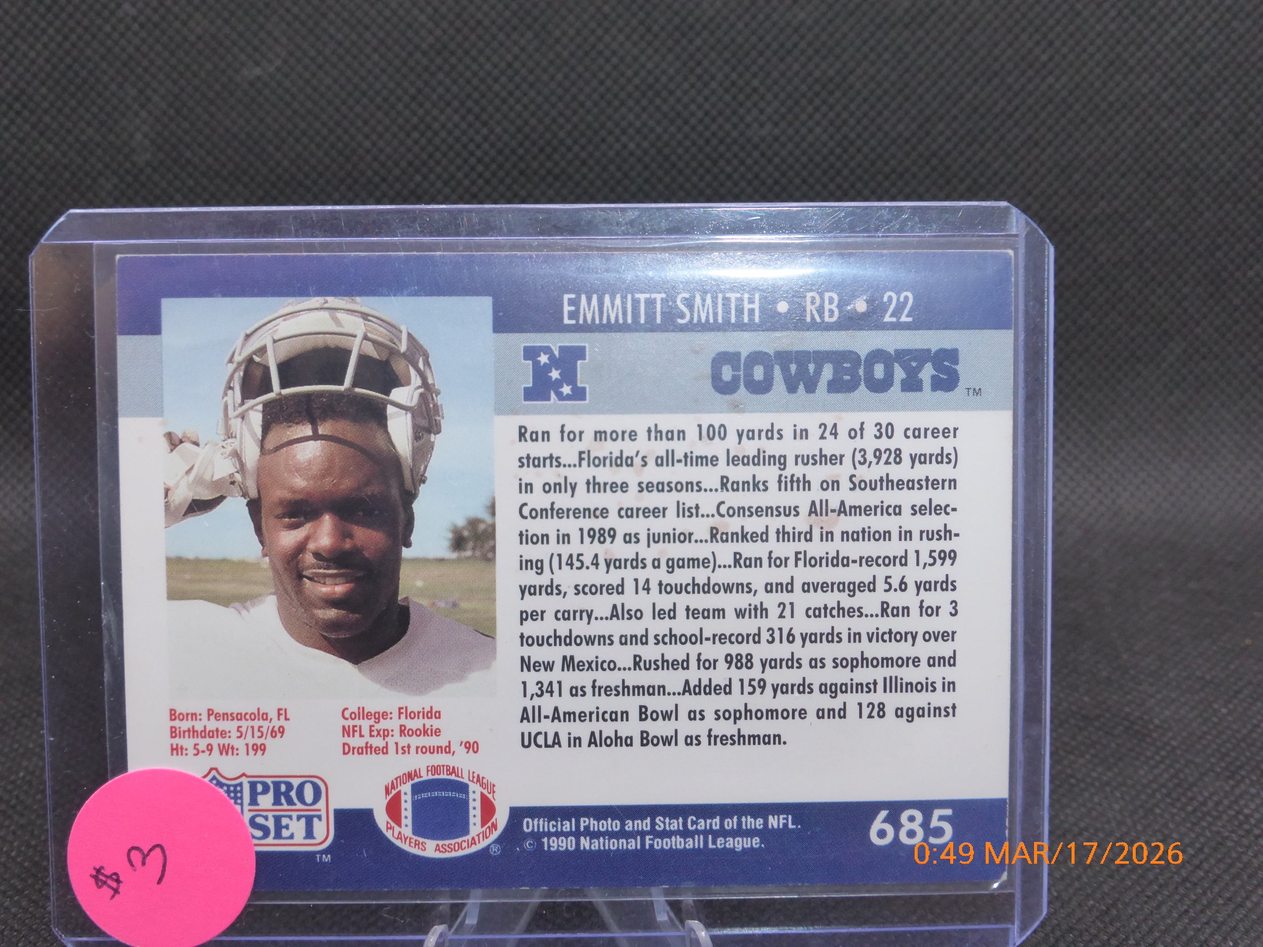 90 Pro Set Emmit Smith #685